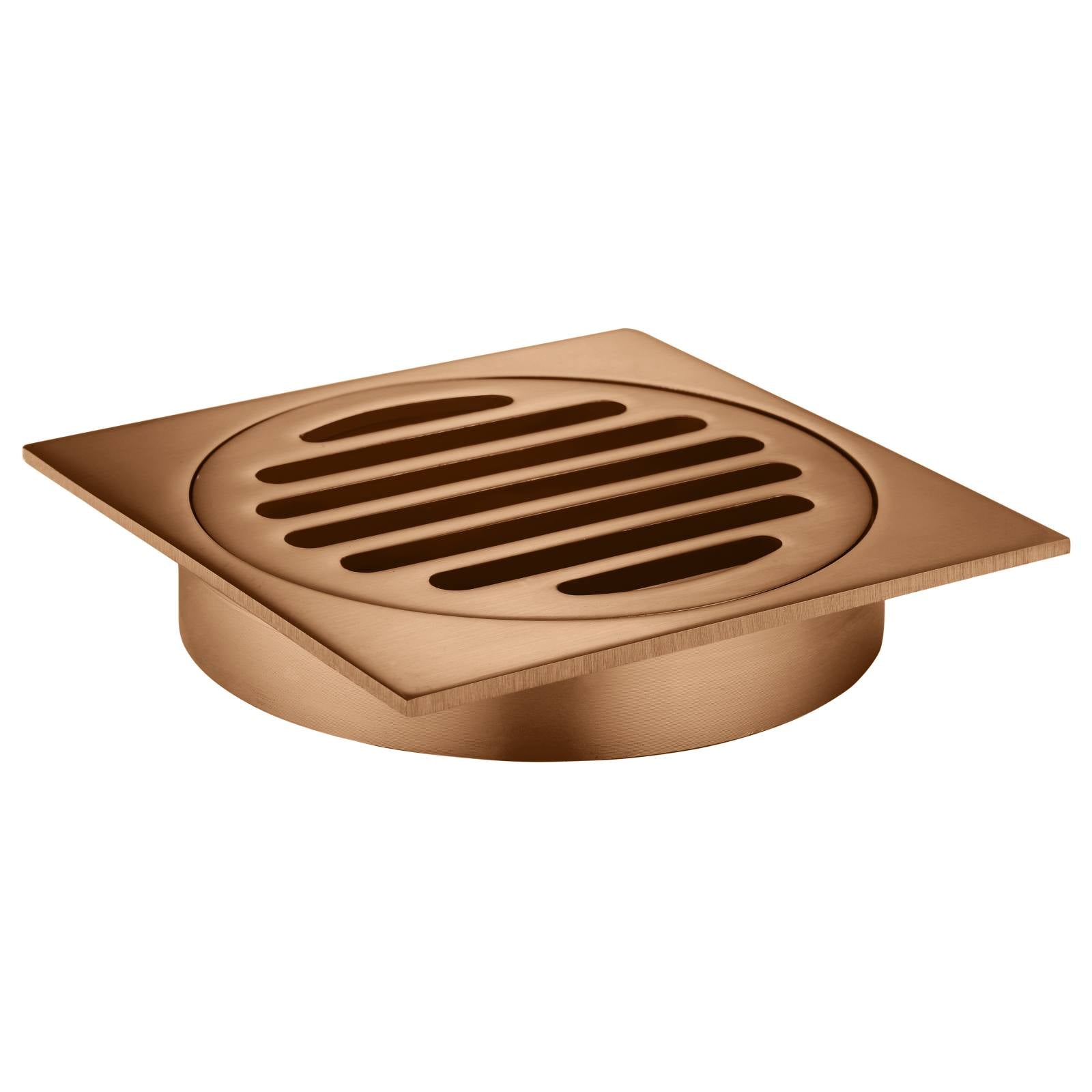 Square Floor Grate Shower Drain, 100mm outlet, Lustre Bronze