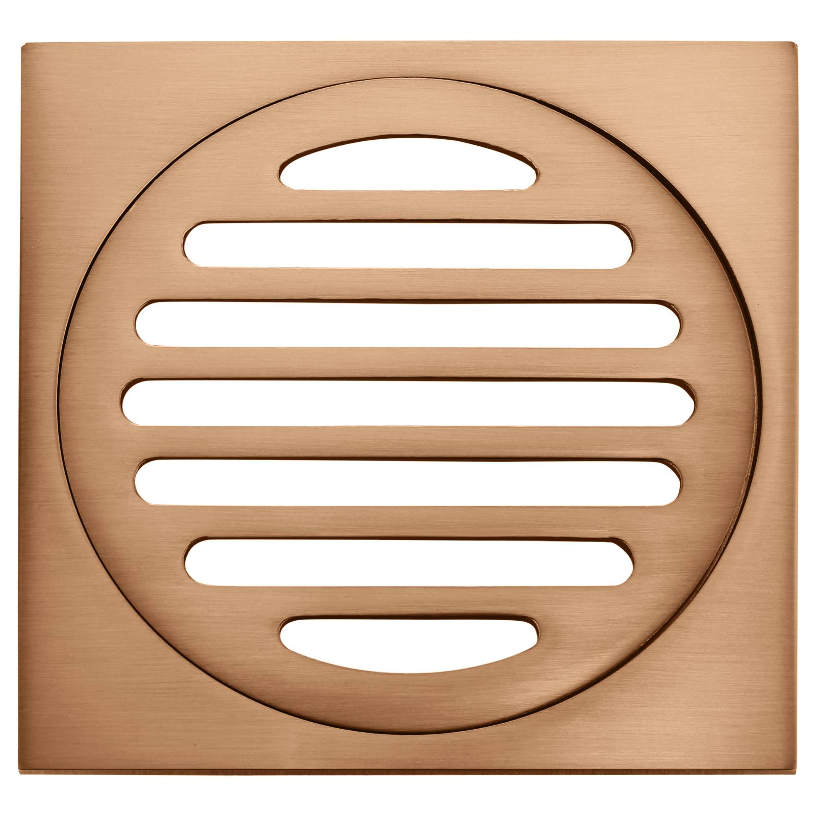 Square Floor Grate Shower Drain, 100mm outlet, Lustre Bronze