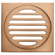 Square Floor Grate Shower Drain, 100mm outlet, Lustre Bronze