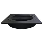 Square Floor Grate Shower Drain, 100mm outlet, Matte Black