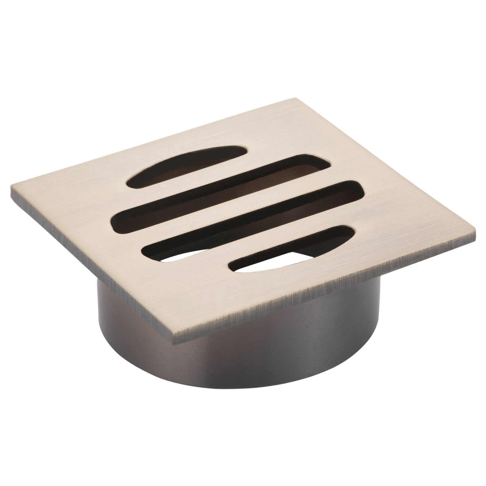 Square Floor Grate Shower Drain, 50mm outlet, Champagne