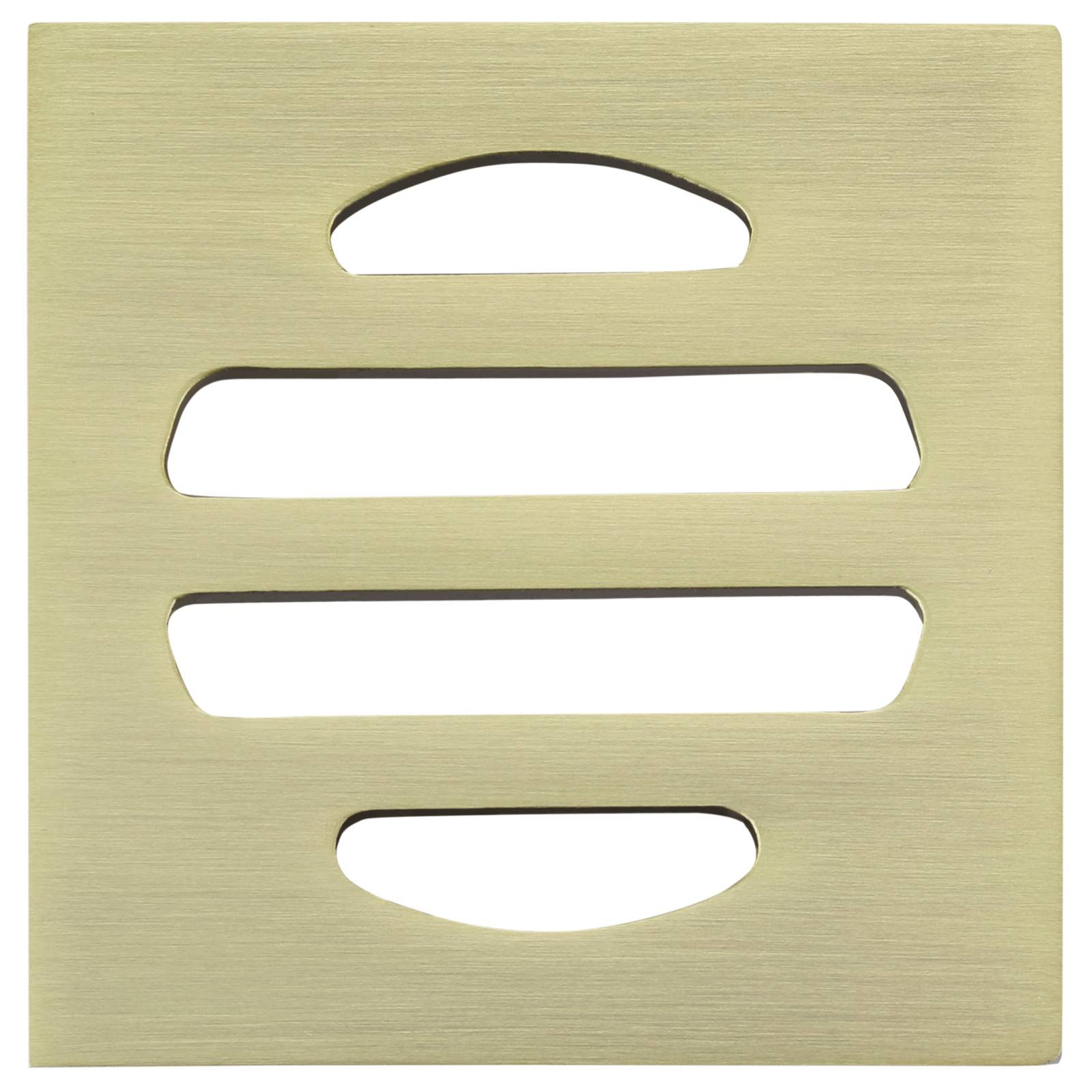 Square Floor Grate Shower Drain, 50mm outlet, PVD Tiger Bronze