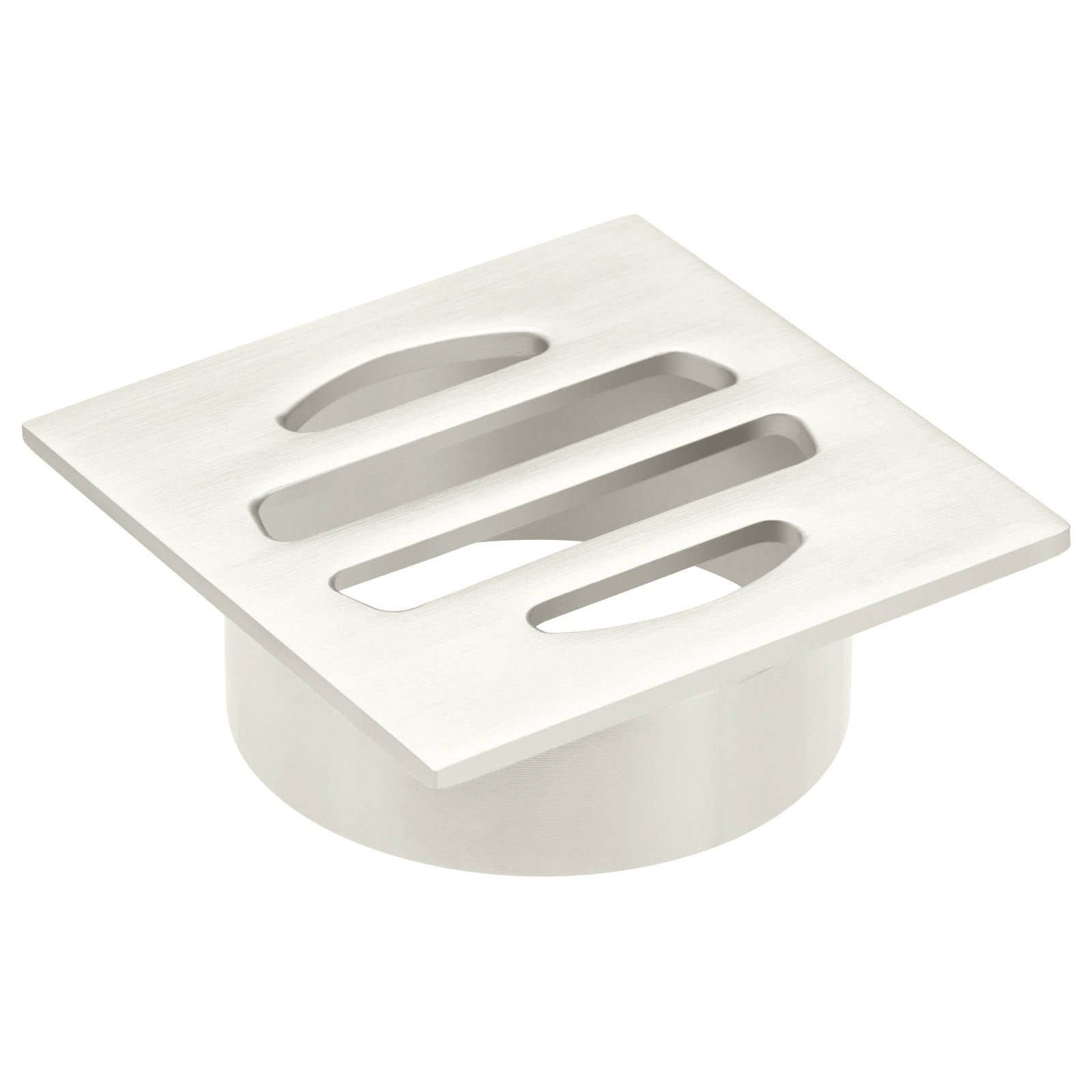 Square Floor Grate Shower Drain, 50mm outlet, PVD Brushed Nickel