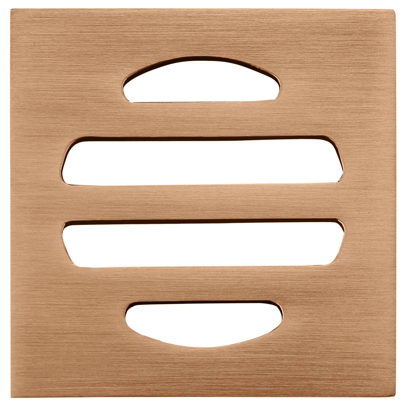 Square Floor Grate Shower Drain, 50mm outlet, Lustre Bronze