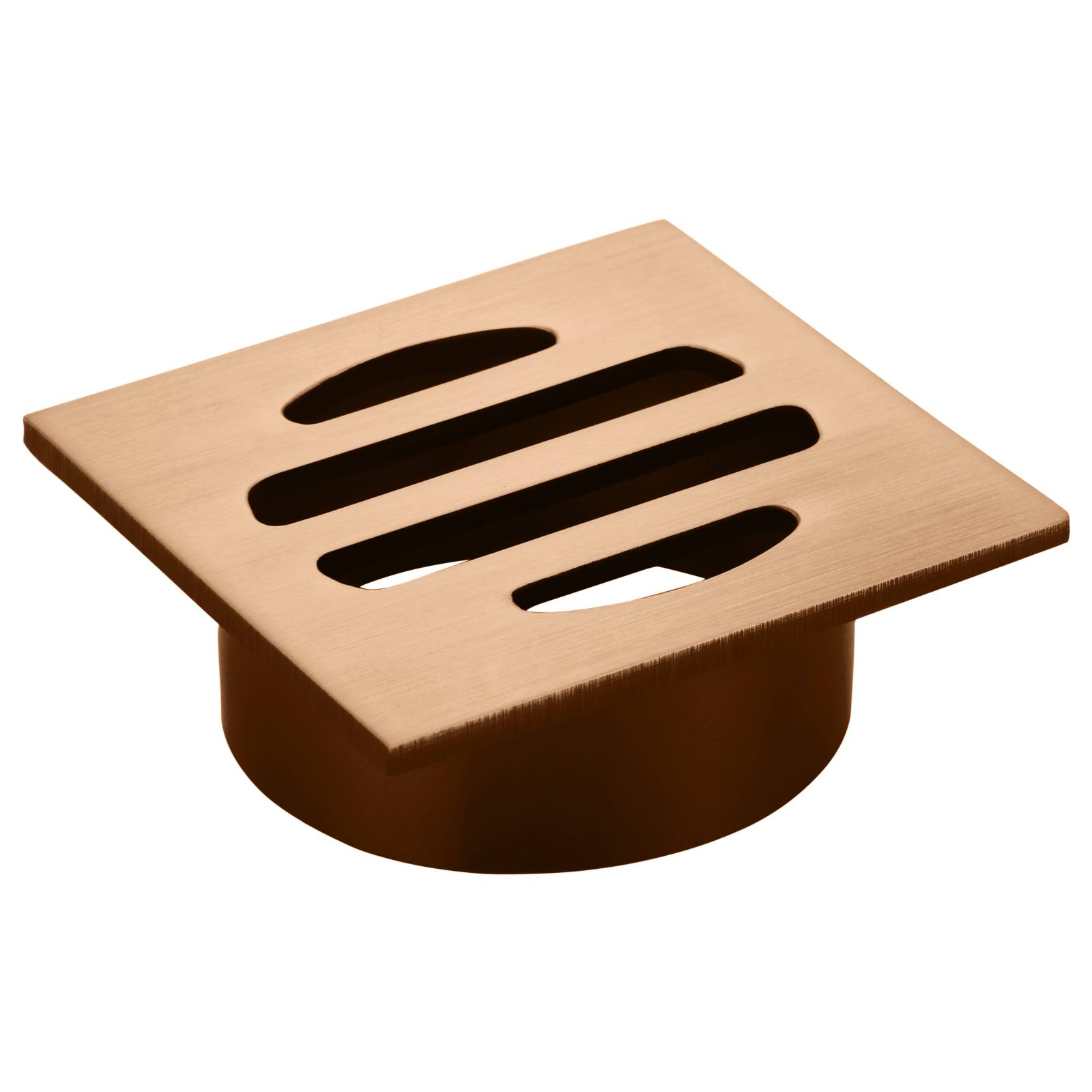 Square Floor Grate Shower Drain, 50mm outlet, Lustre Bronze