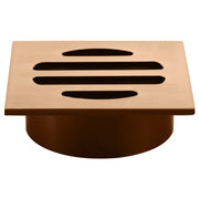 Square Floor Grate Shower Drain, 50mm outlet, Lustre Bronze