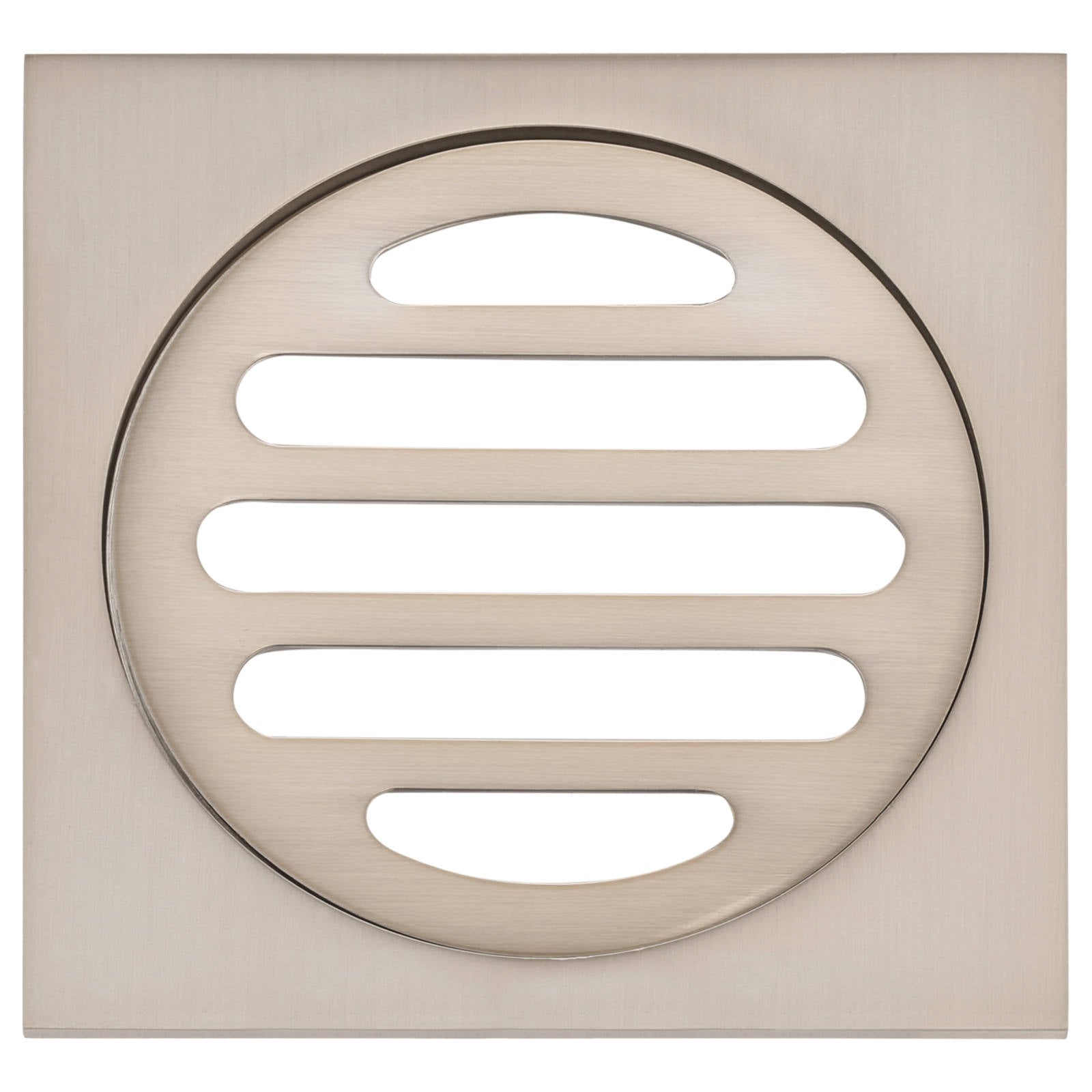 Square Floor Grate Shower Drain, 80mm outlet, Champagne