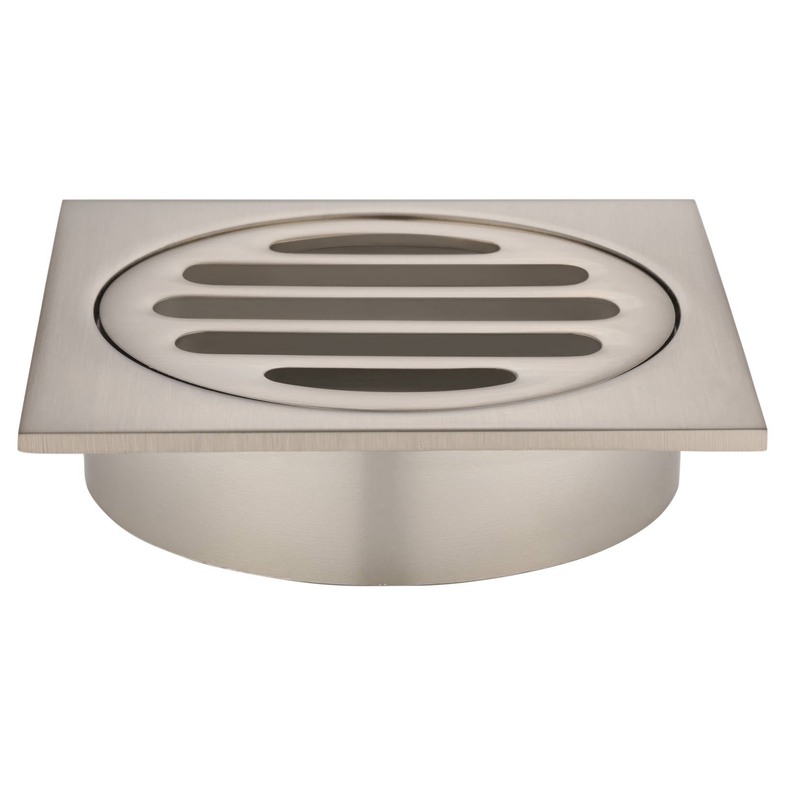 Square Floor Grate Shower Drain, 80mm outlet, Champagne