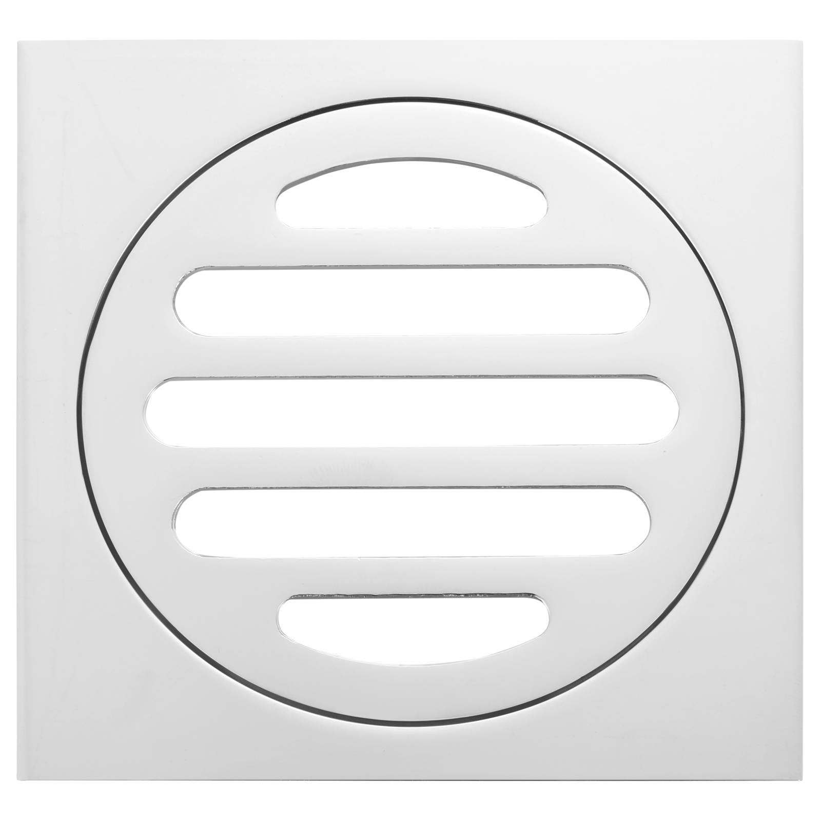 Square Floor Grate Shower Drain, 80mm outlet, Polished Chrome