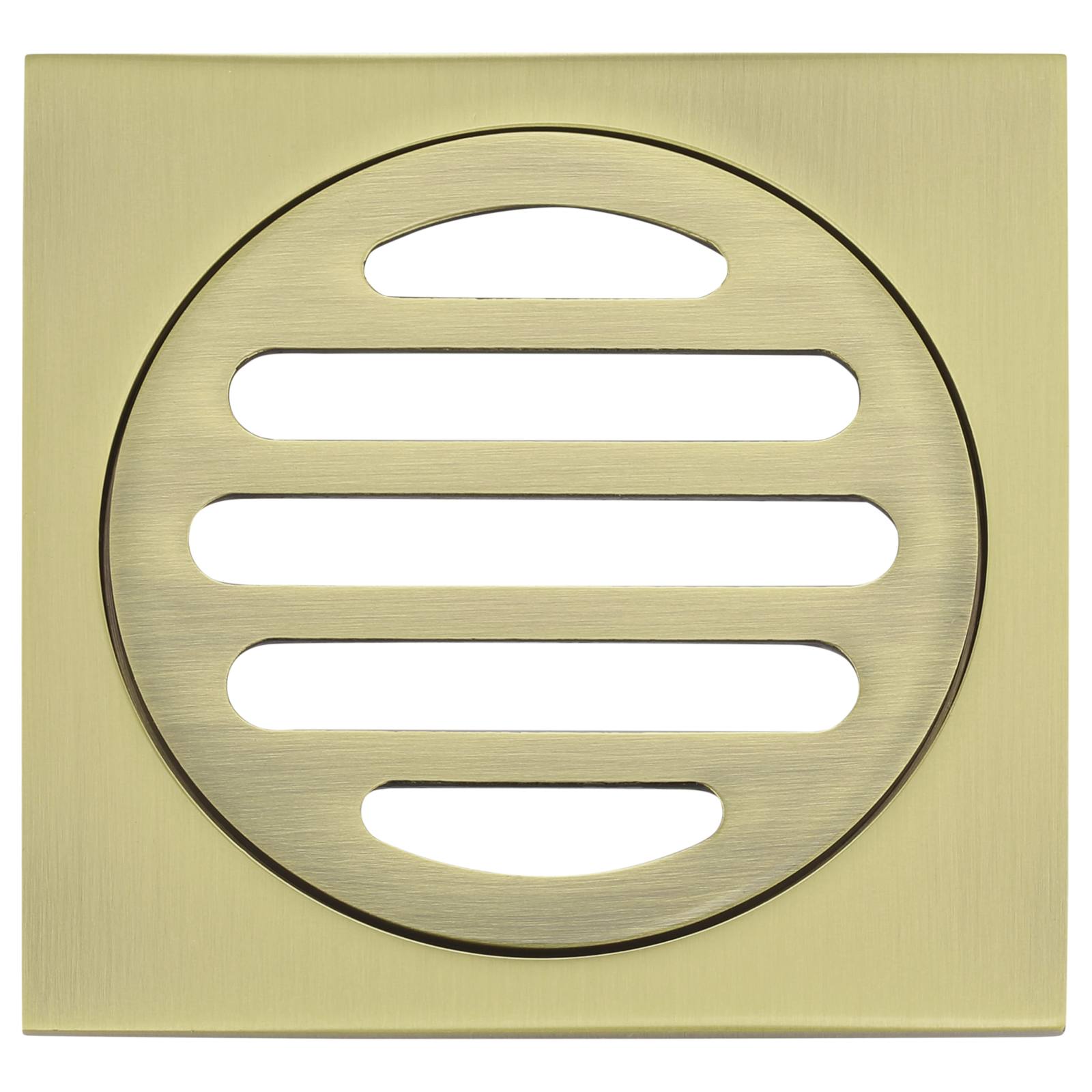 Square Floor Grate Shower Drain, 80mm outlet, Tiger Bronze