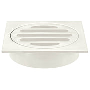 Square Floor Grate Shower Drain, 80mm outlet, PVD Brushed Nickel