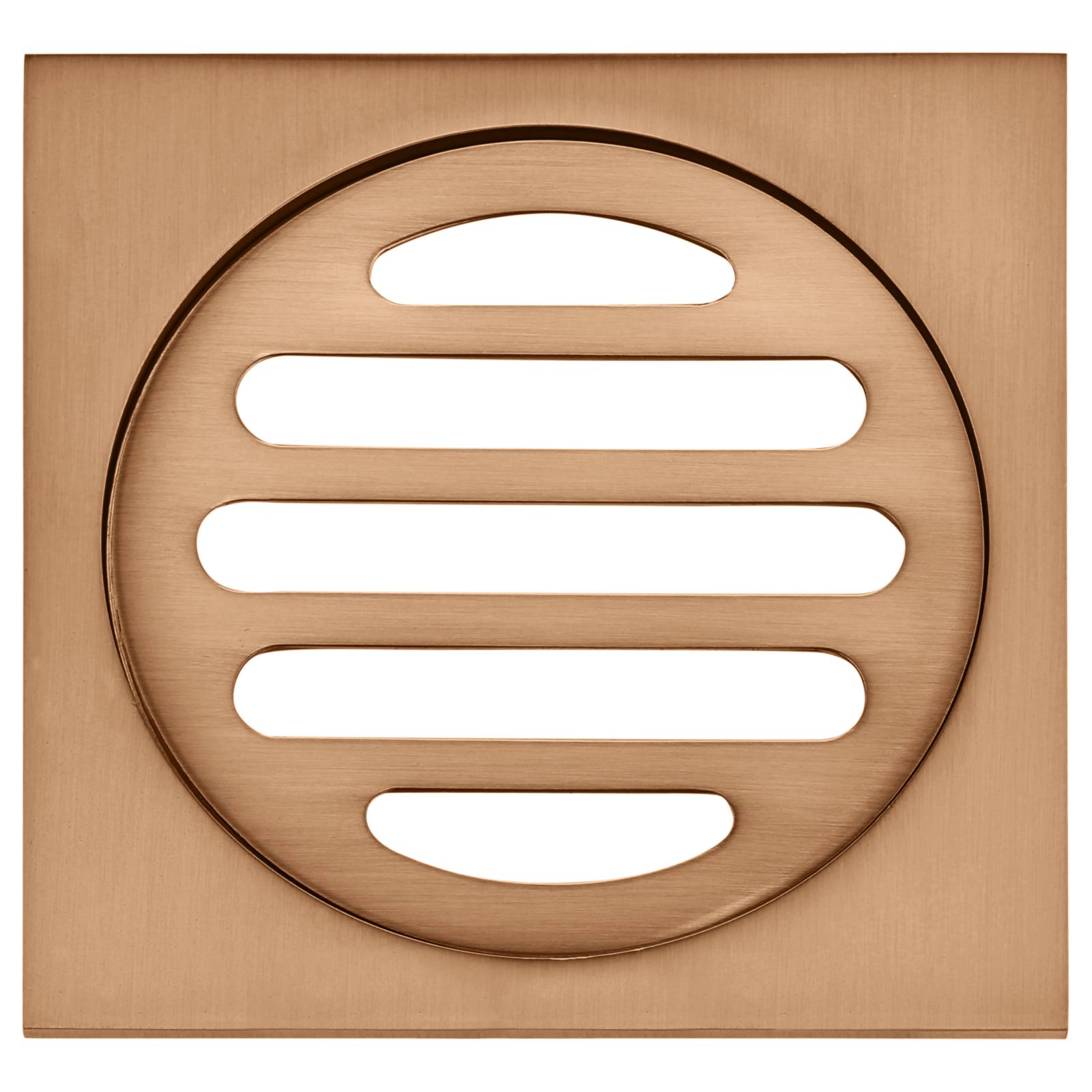 Square Floor Grate Shower Drain, 80mm outlet, Lustre Bronze