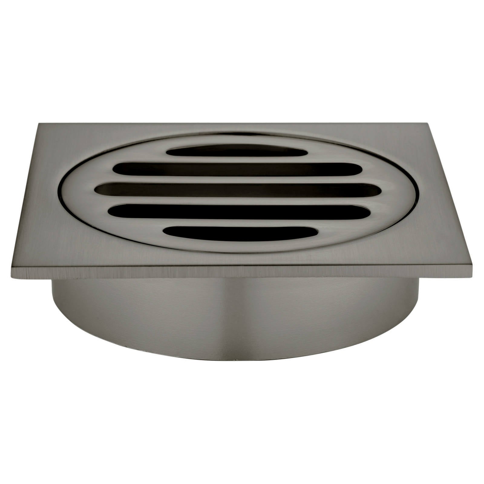 Square Floor Grate Shower Drain, 80mm outlet, Shadow