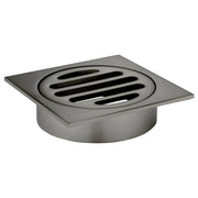 Square Floor Grate Shower Drain, 80mm outlet, Shadow