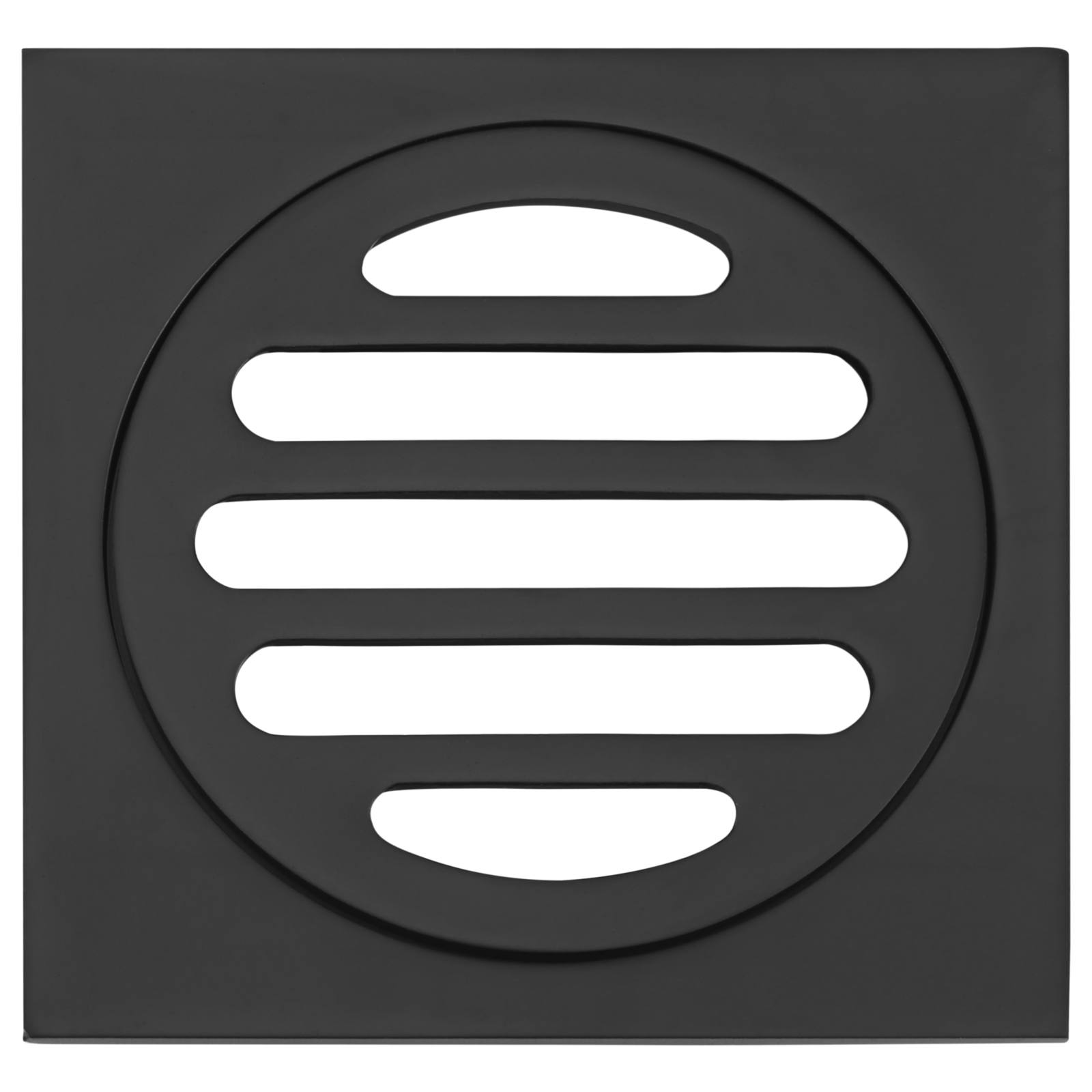 Square Floor Grate Shower Drain, 80mm outlet, Matte Black