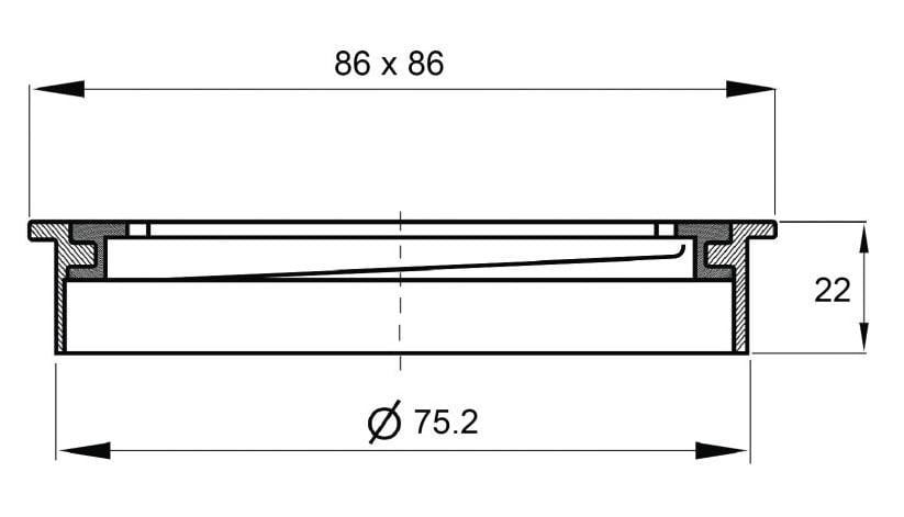 Square Floor Grate Shower Drain, 80mm outlet, Matte Black