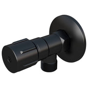 Round Mini Stop Cistern Tap w backplate, Matte Black