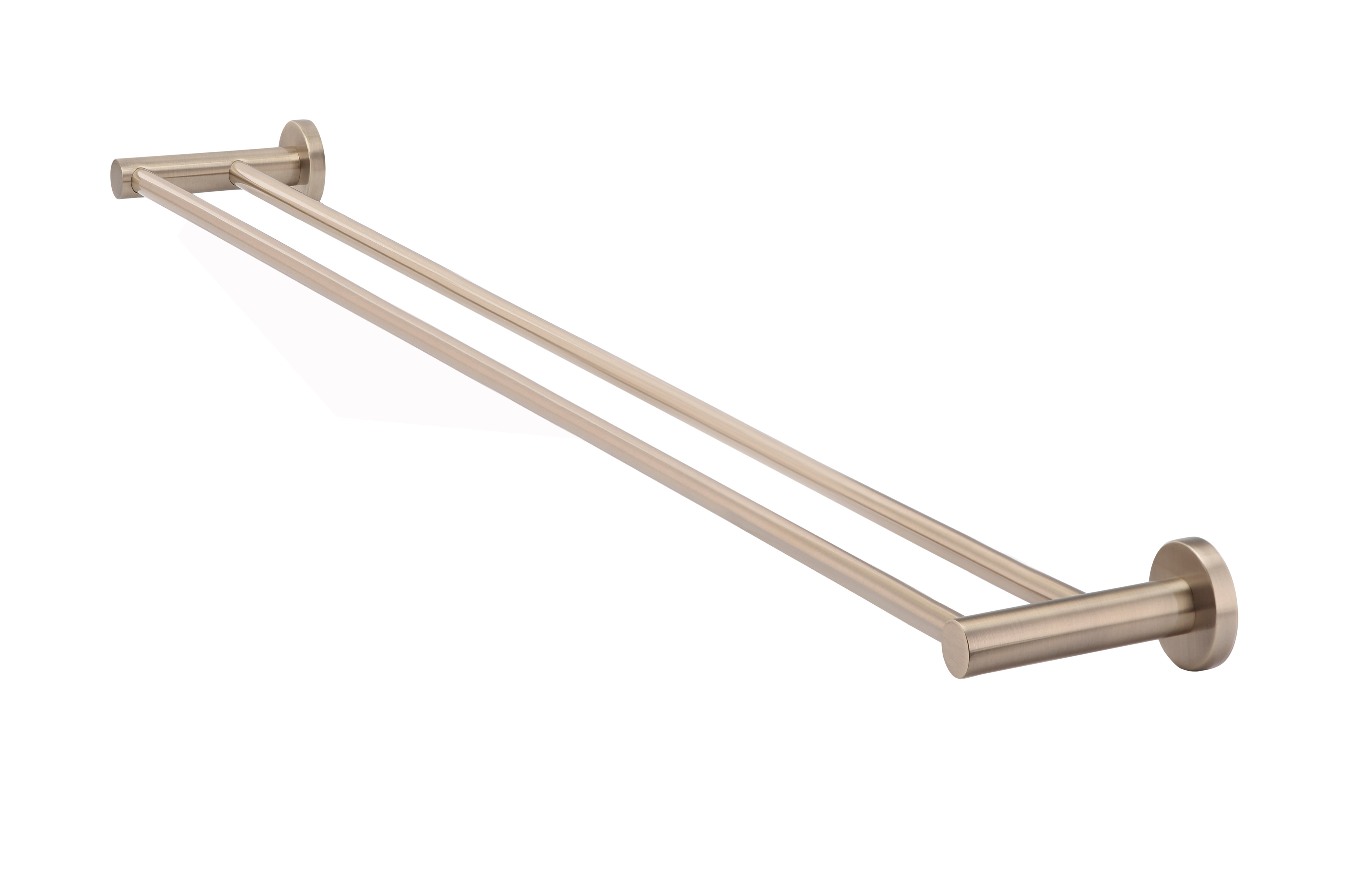 Round Double Towel Rail 900mm, Champagne