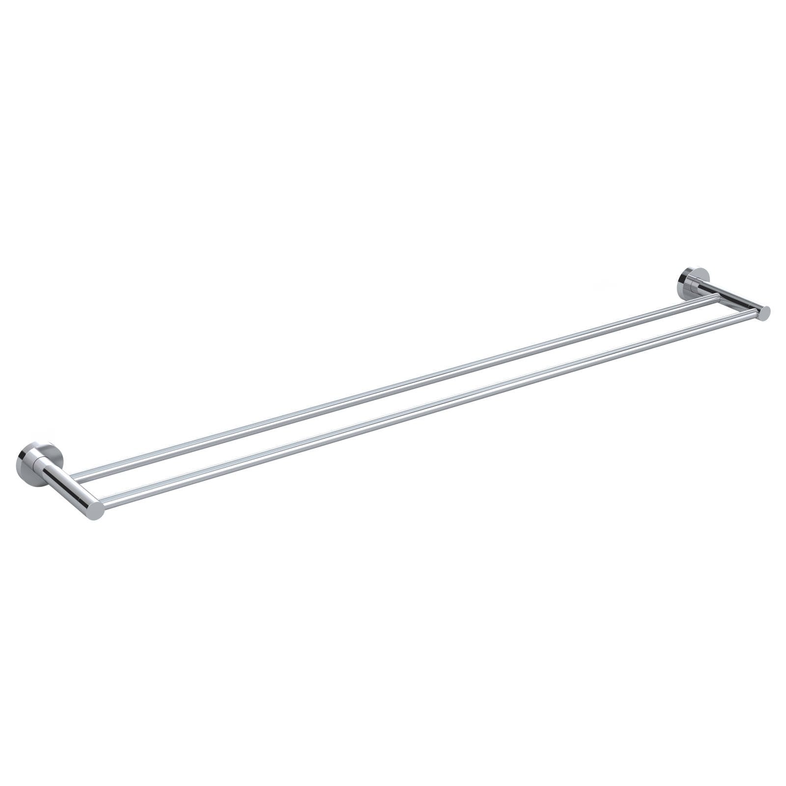 Round Double Towel Rail 900mm, Polished Chrome