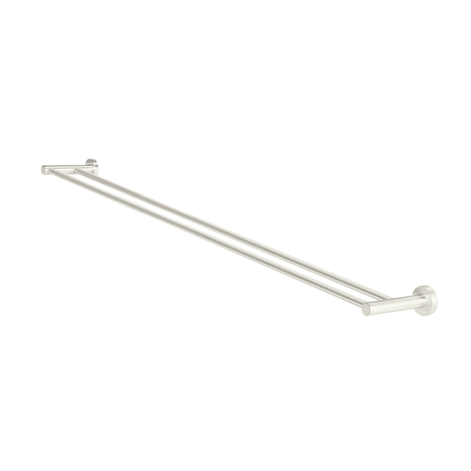 Round Double Towel Rail 900mm, PVD Brushed Nickel