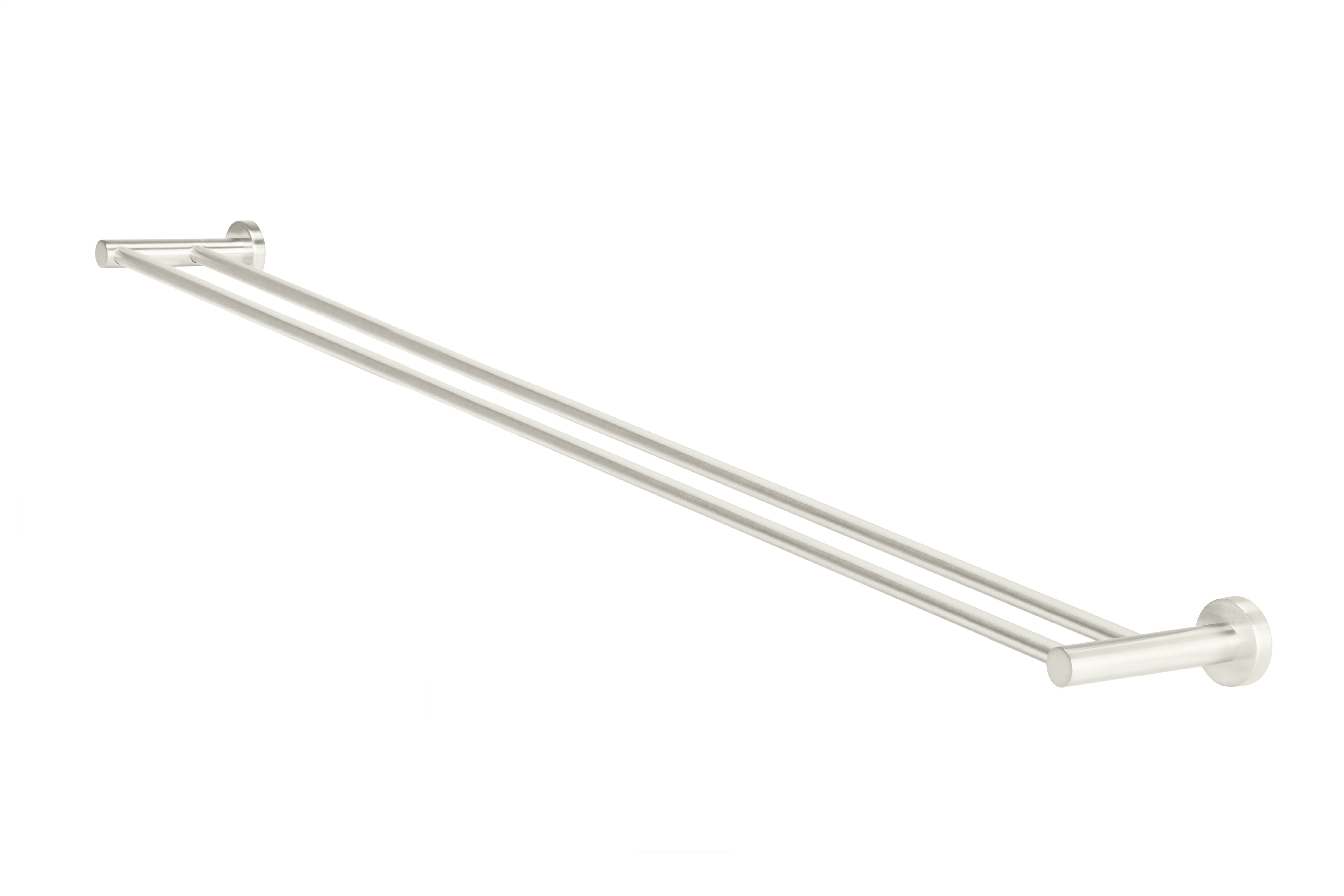 Round Double Towel Rail 900mm, PVD Brushed Nickel