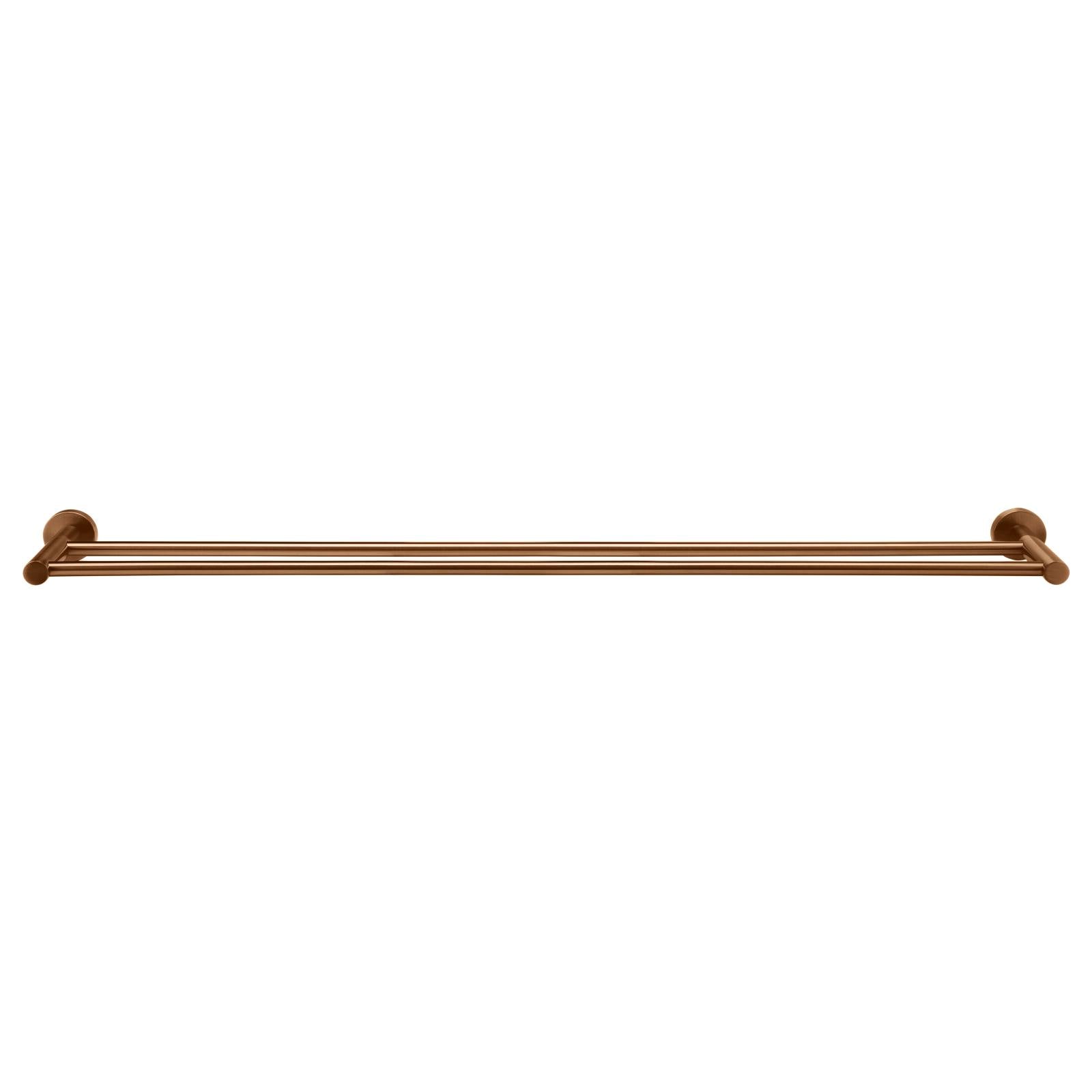Round Double Towel Rail 900mm, Lustre Bronze