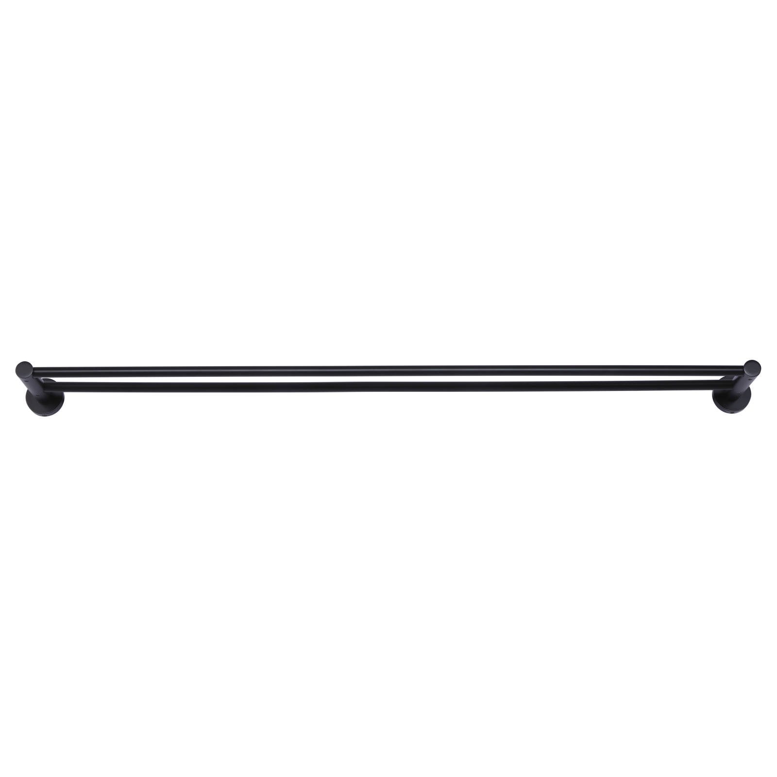Round Double Towel Rail 900mm, Matte Black