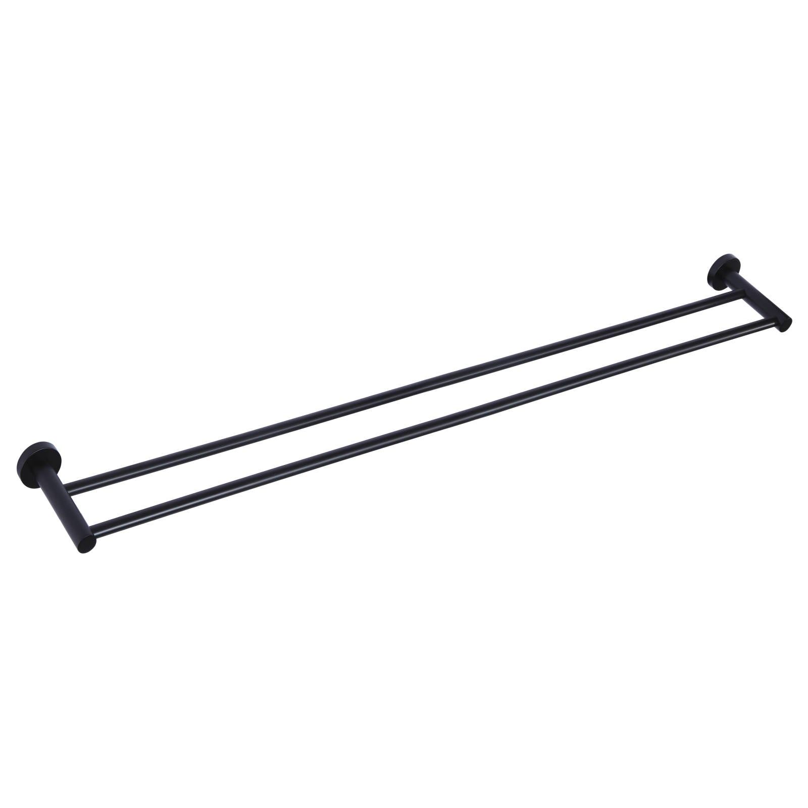 Round Double Towel Rail 900mm, Matte Black