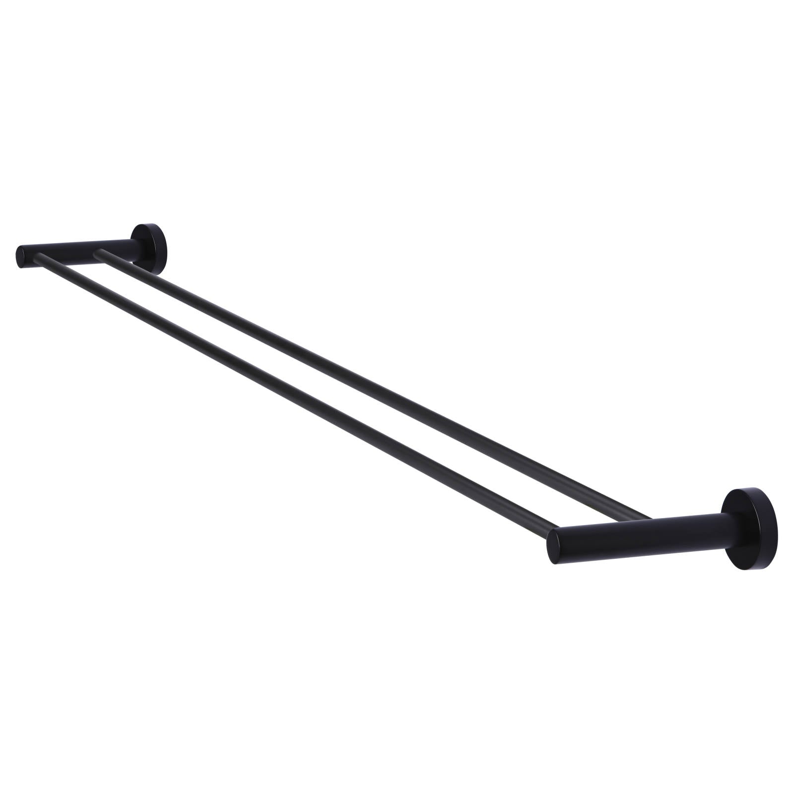 Round Double Towel Rail 900mm, Matte Black