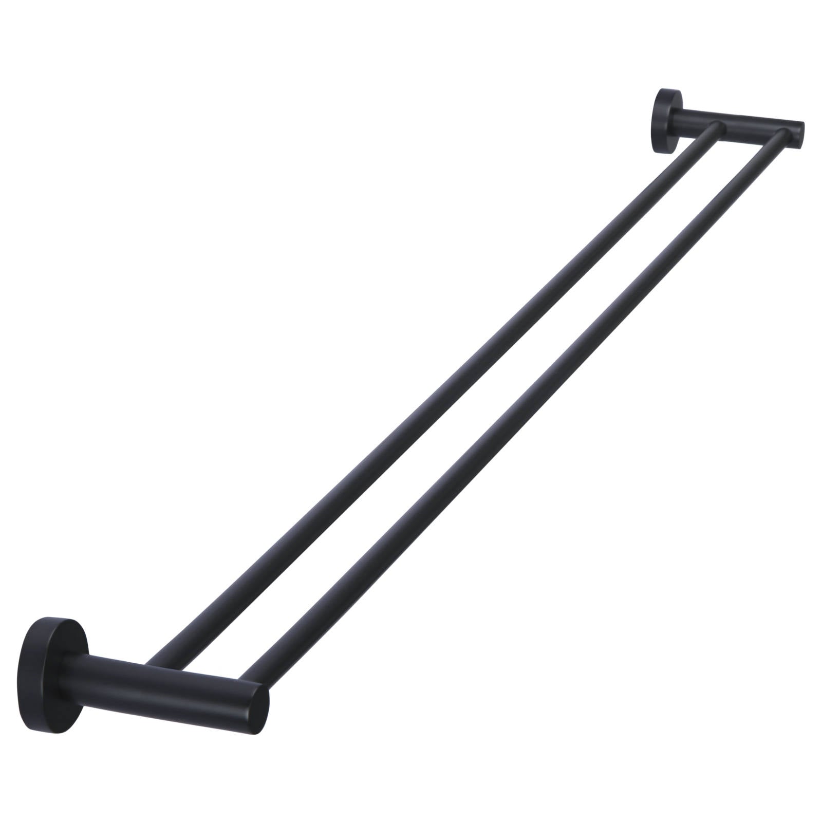 Round Double Towel Rail 900mm, Matte Black