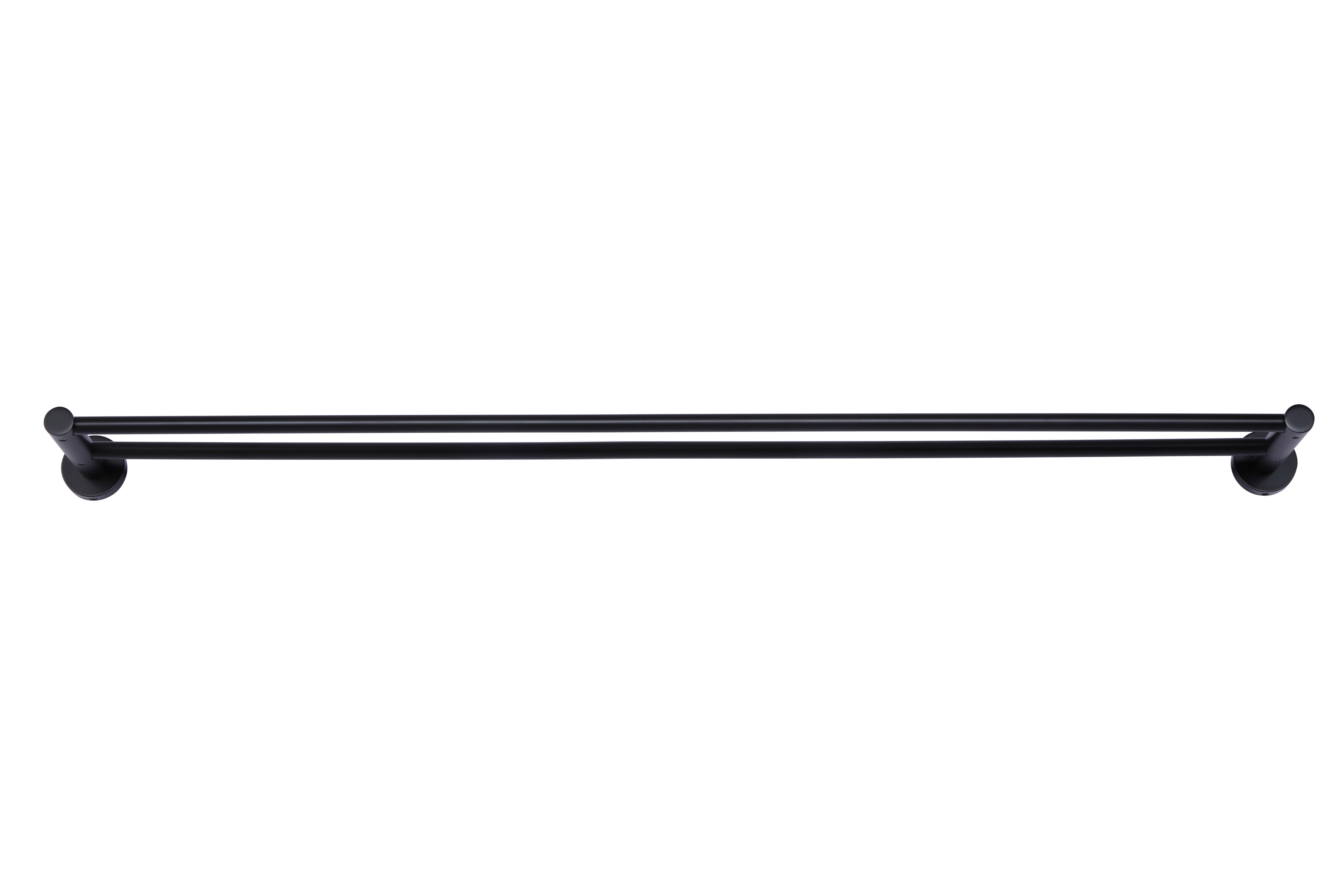 Round Double Towel Rail 900mm, Matte Black