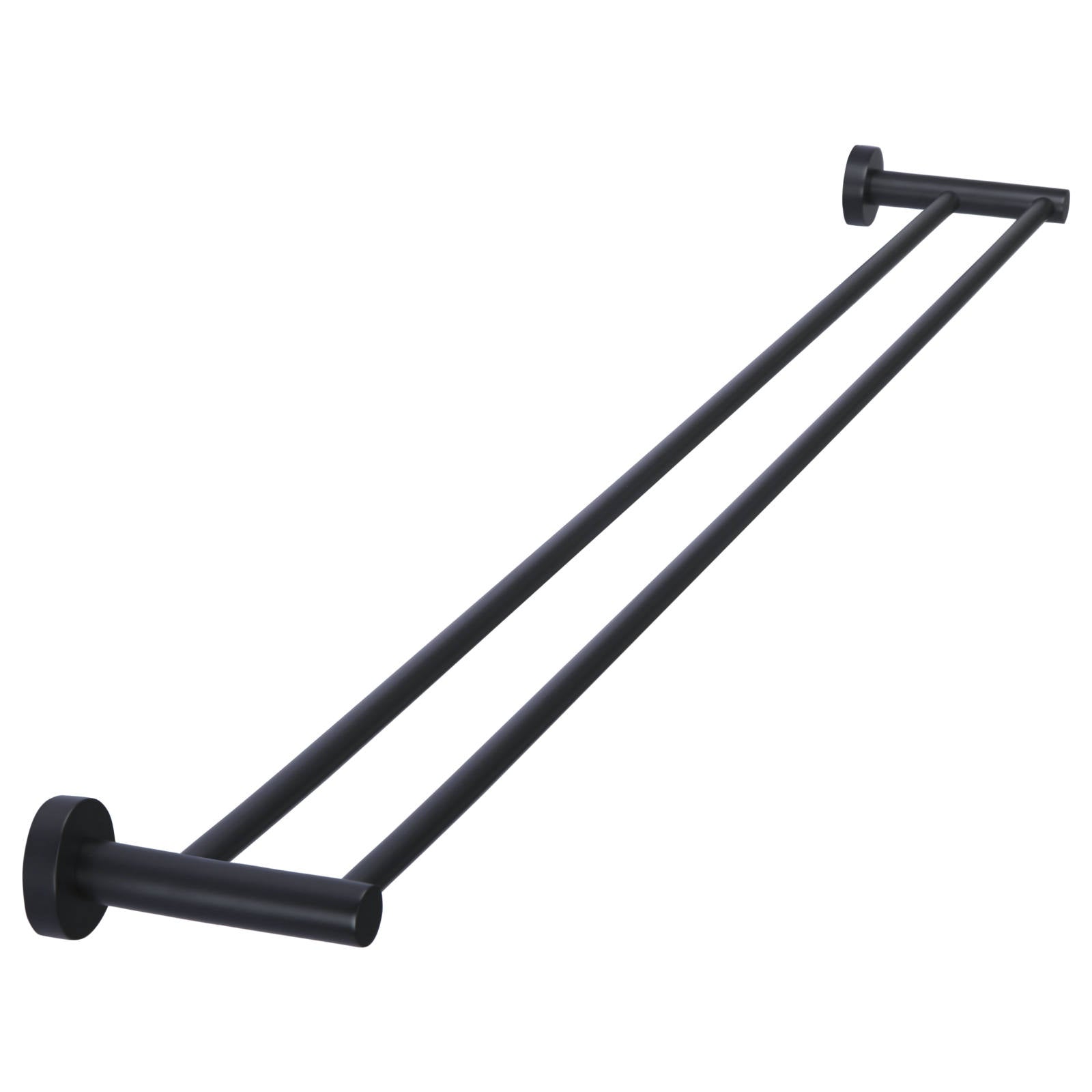 Round Double Towel Rail 900mm, Matte Black