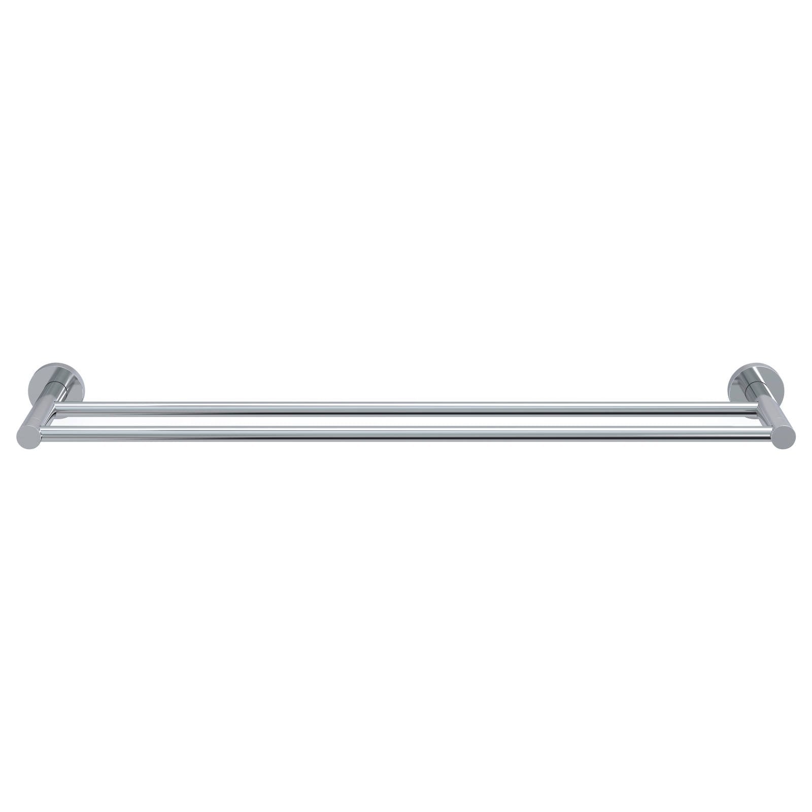 Round Double Towel Rail 600mm, Polished Chrome