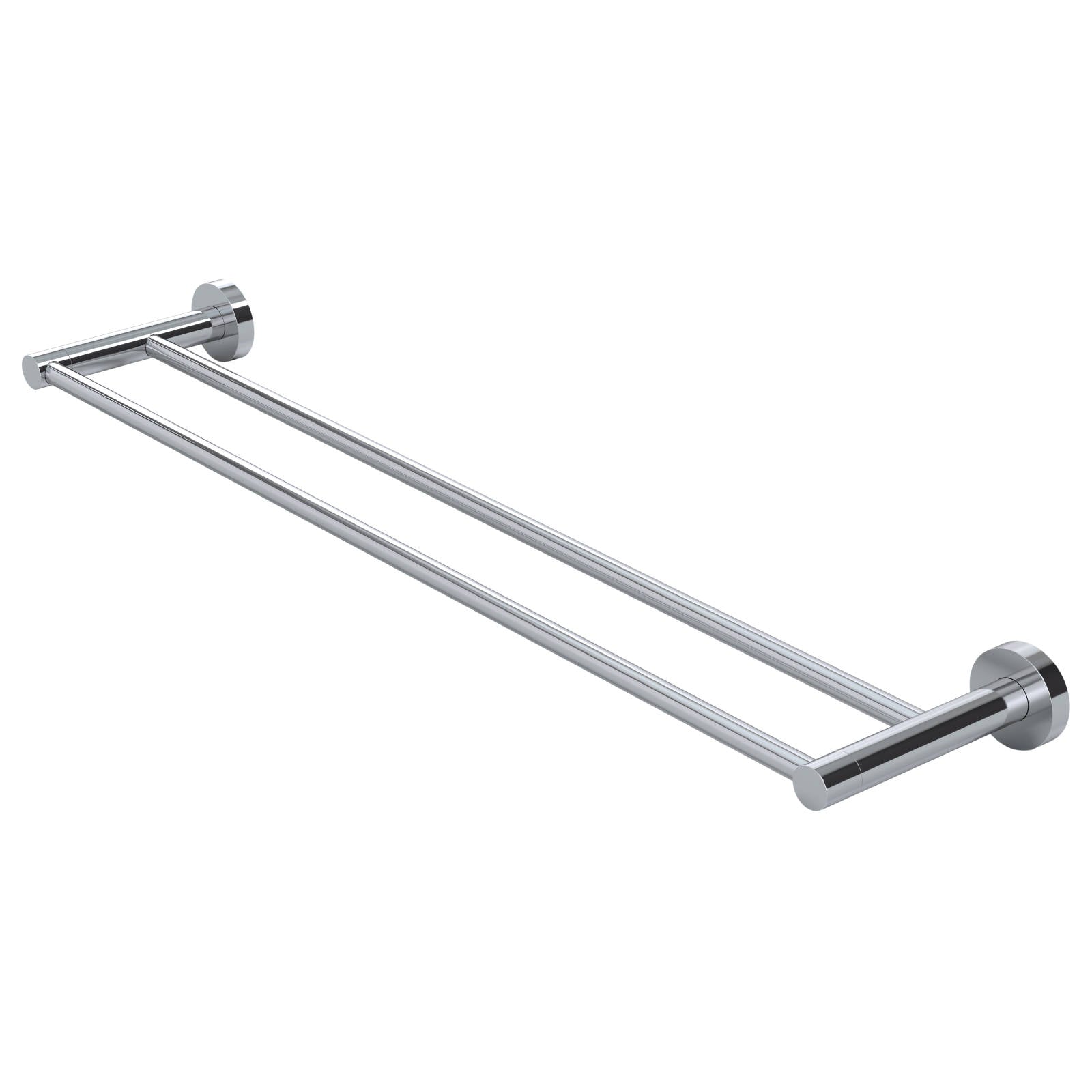 Round Double Towel Rail 600mm, Polished Chrome