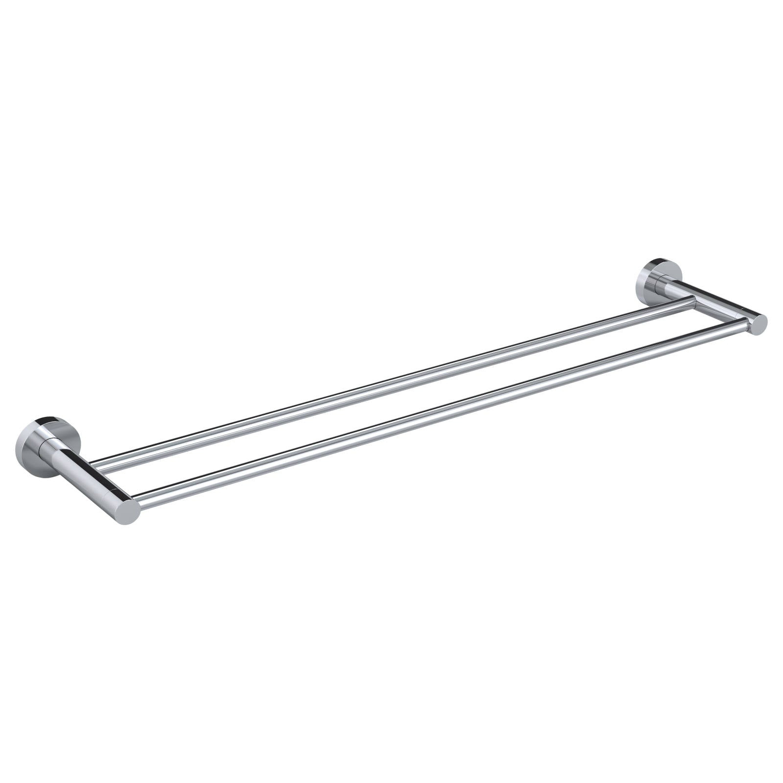 Round Double Towel Rail 600mm, Polished Chrome