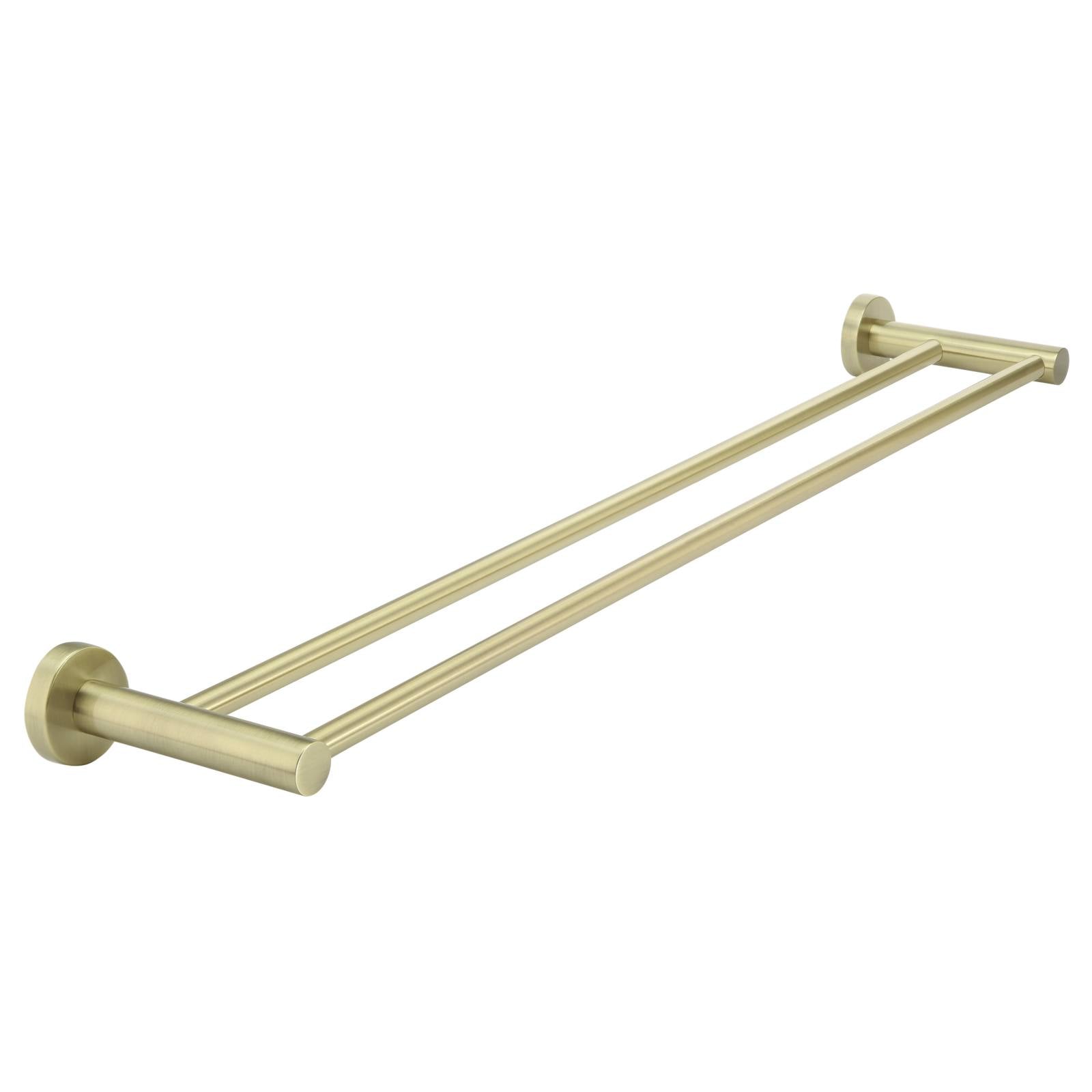 Round Double Towel Rail 600mm, PVD Tiger Bronze
