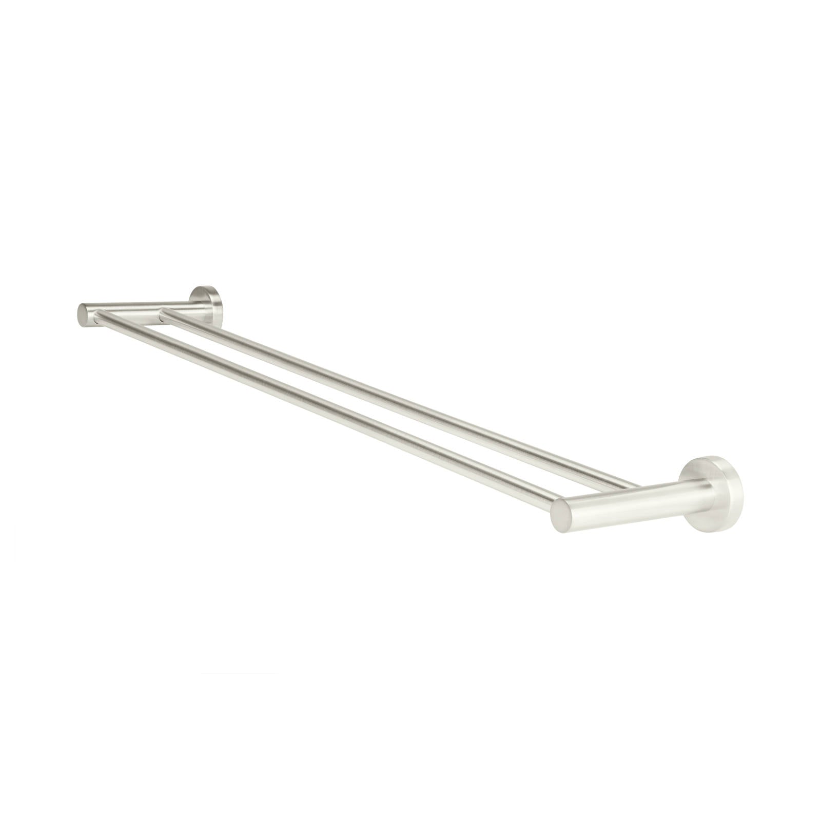 Round Double Towel Rail 600mm, PVD Brushed Nickel