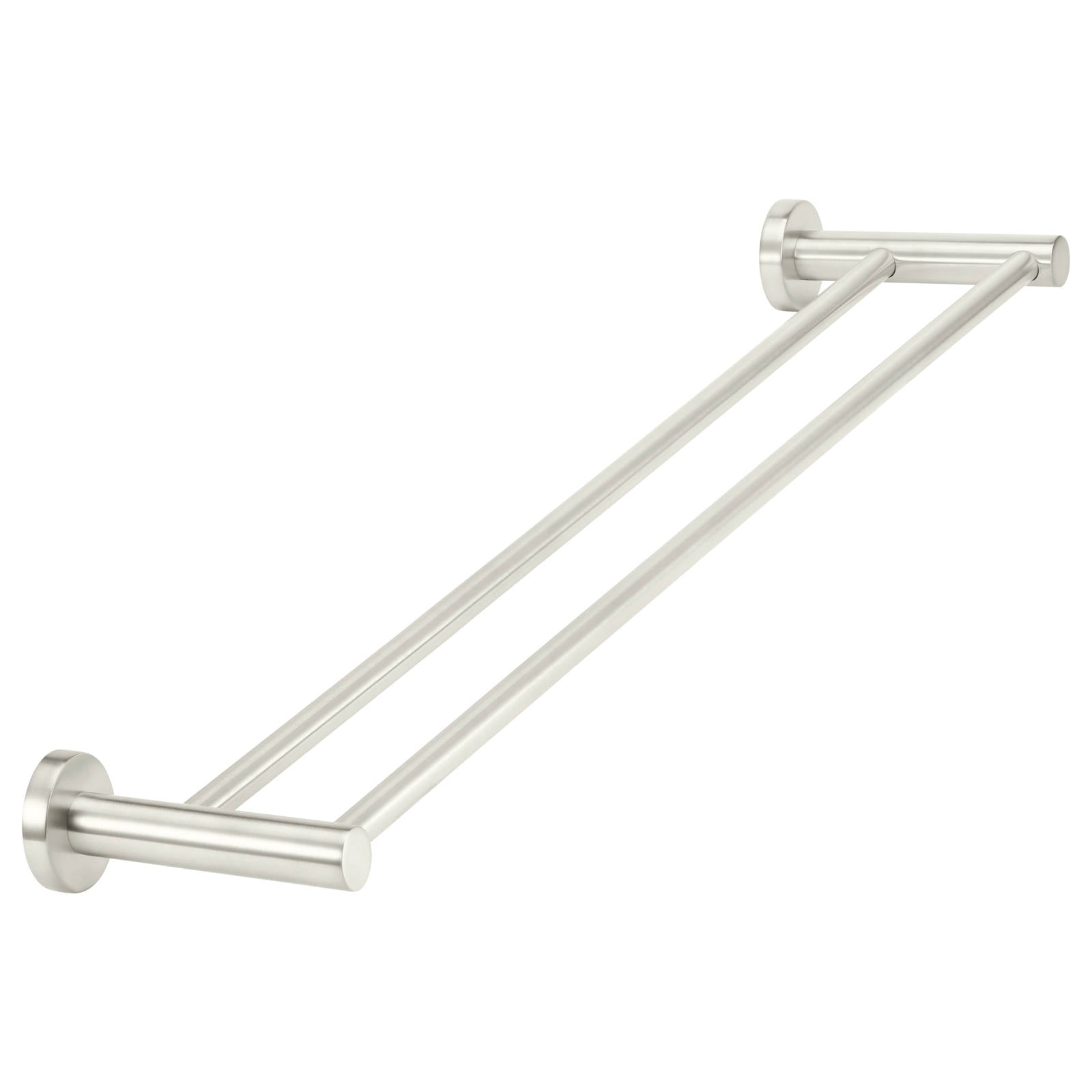 Round Double Towel Rail 600mm, PVD Brushed Nickel