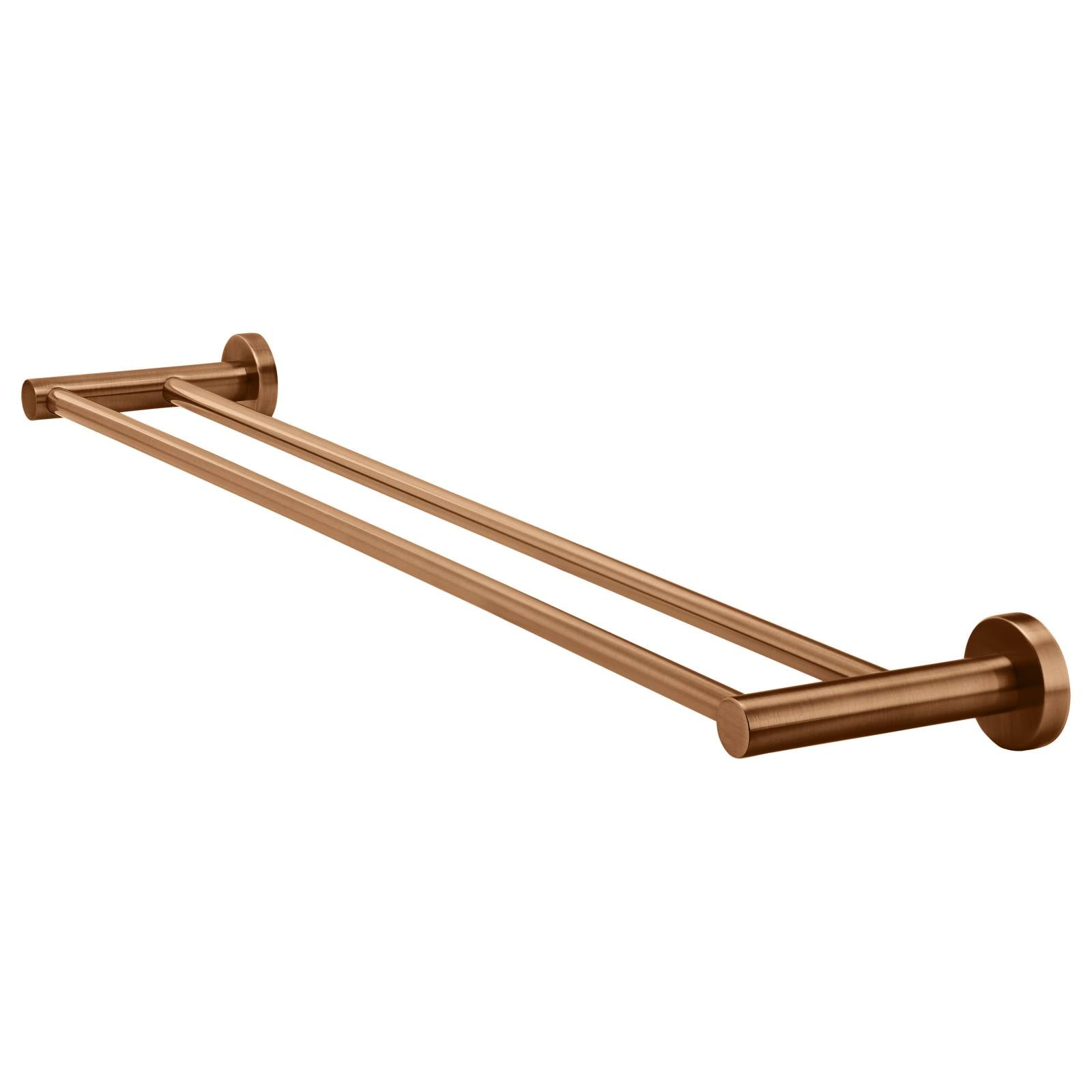 Round Double Towel Rail 600mm, Lustre Bronze