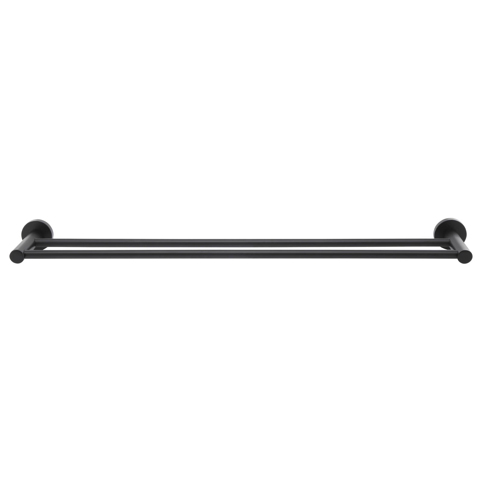 Round Double Towel Rail 600mm, Matte Black