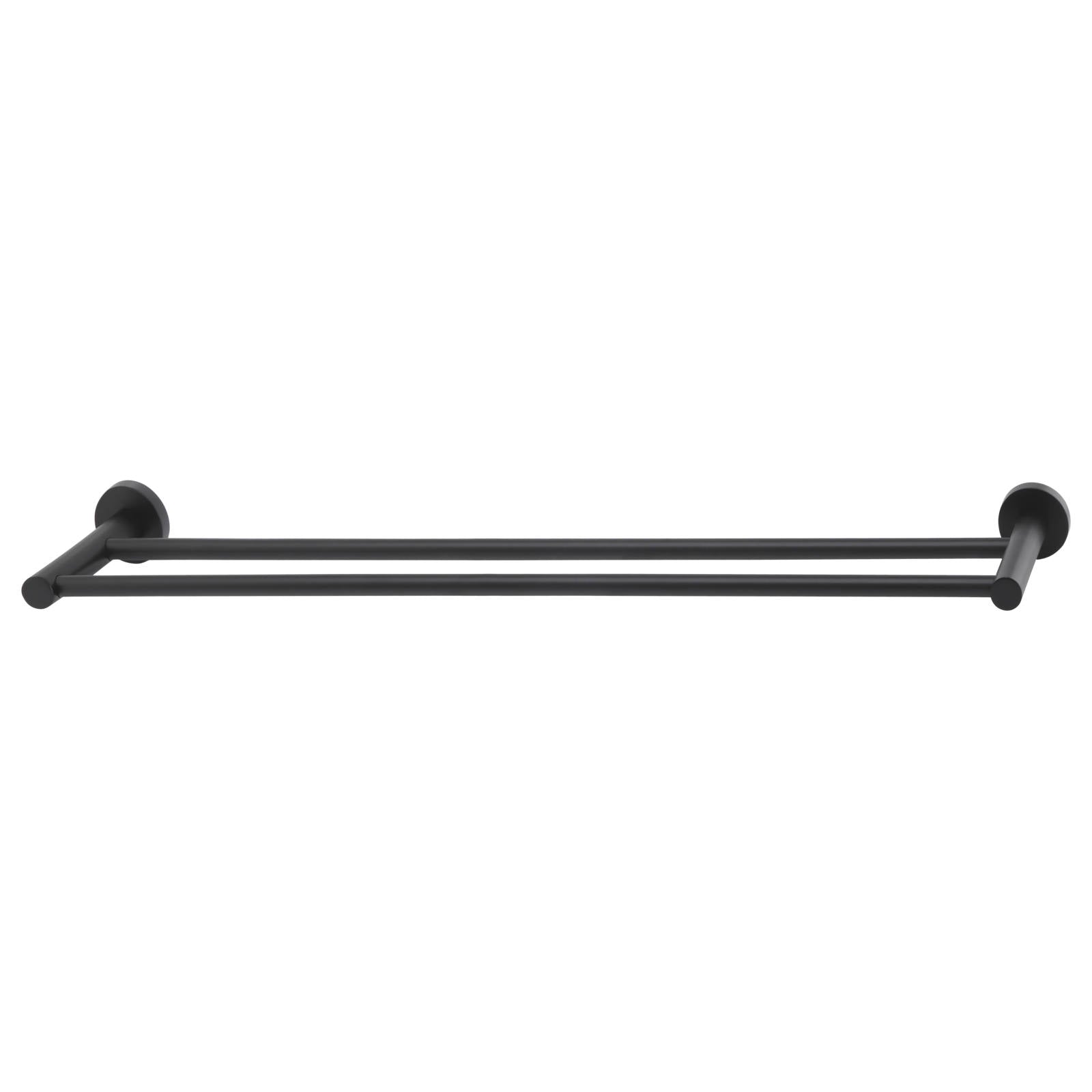 Round Double Towel Rail 600mm, Matte Black
