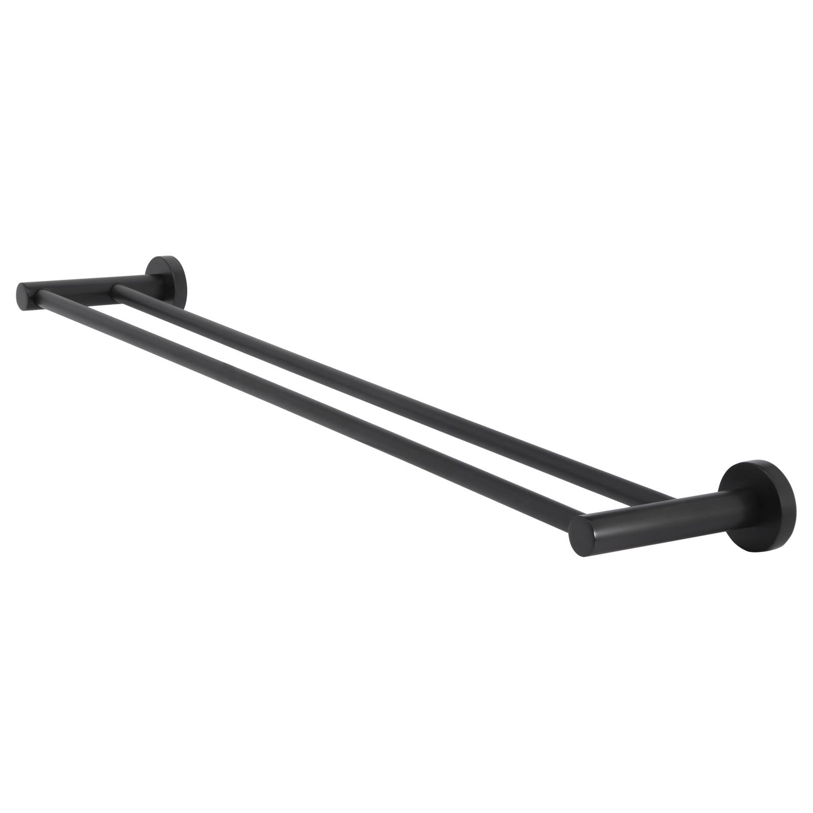 Round Double Towel Rail 600mm, Matte Black