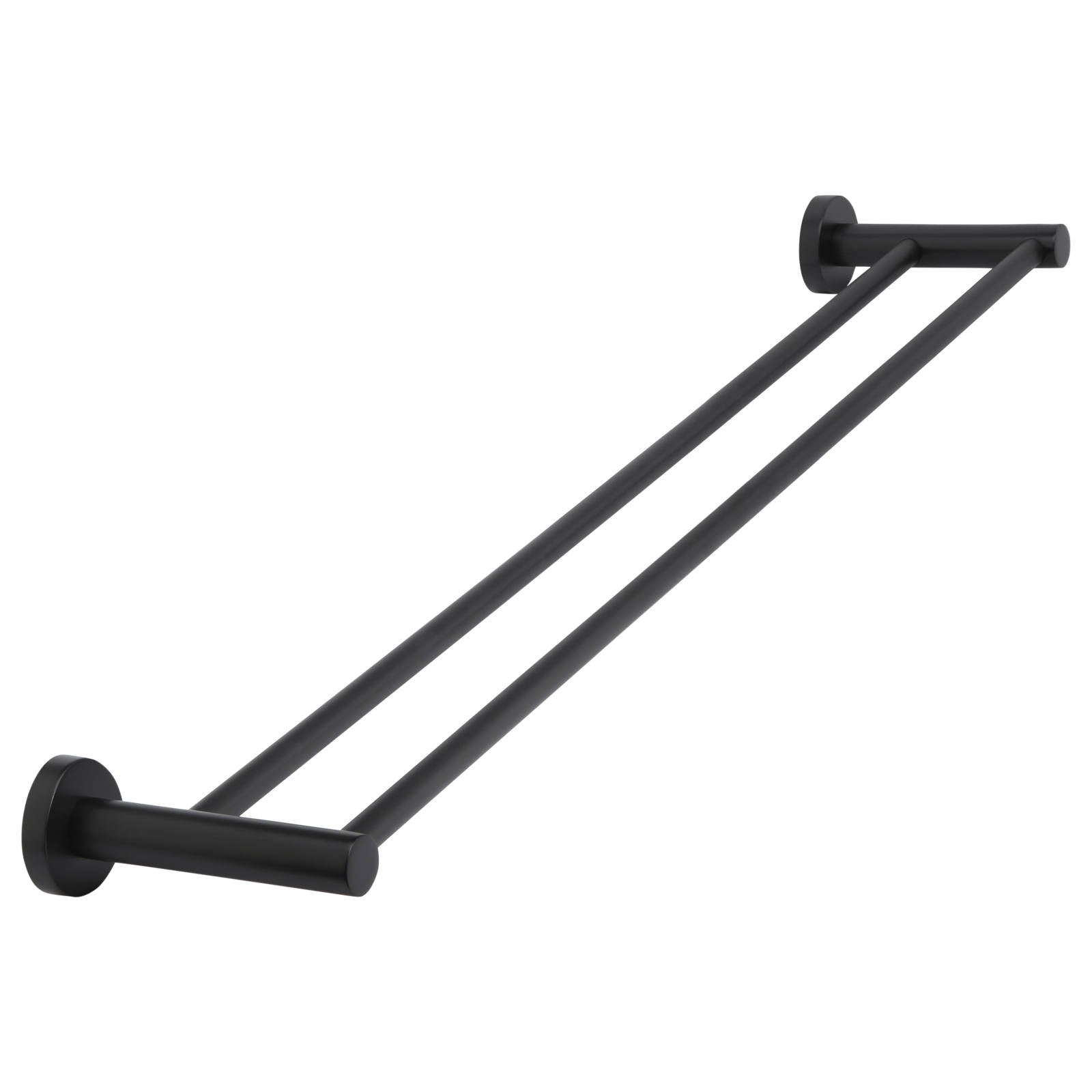 Round Double Towel Rail 600mm, Matte Black