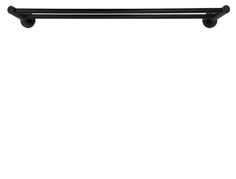 Round Double Towel Rail 600mm, Matte Black