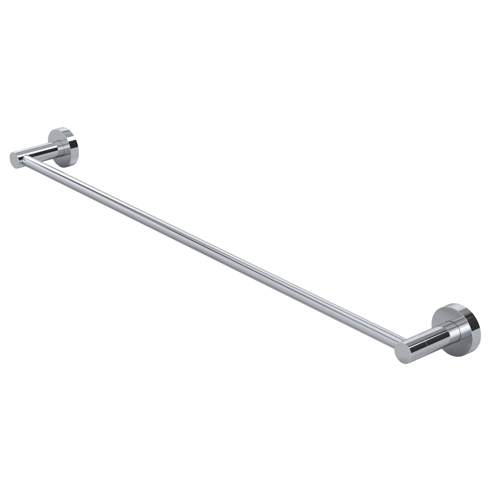 Round Single Towel Rail 600mm, Polished Chrome