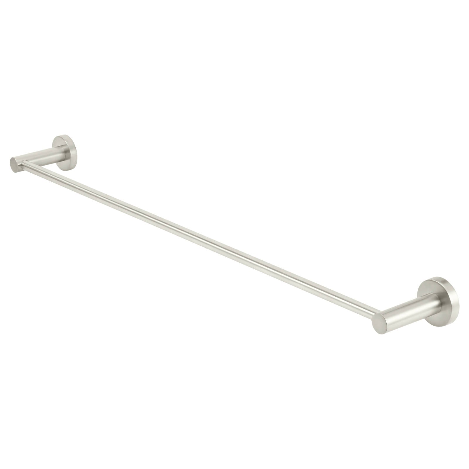 Round Single Towel Rail 600mm, PVD Brushed Nickel