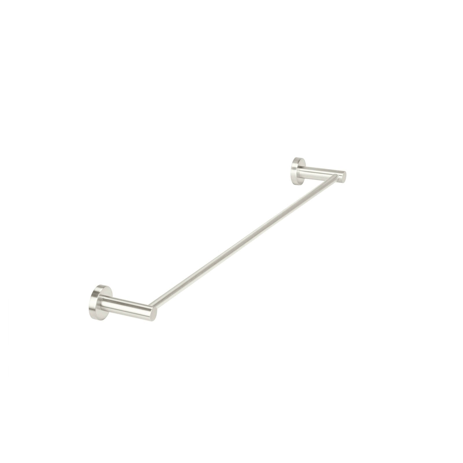 Round Single Towel Rail 600mm, PVD Brushed Nickel