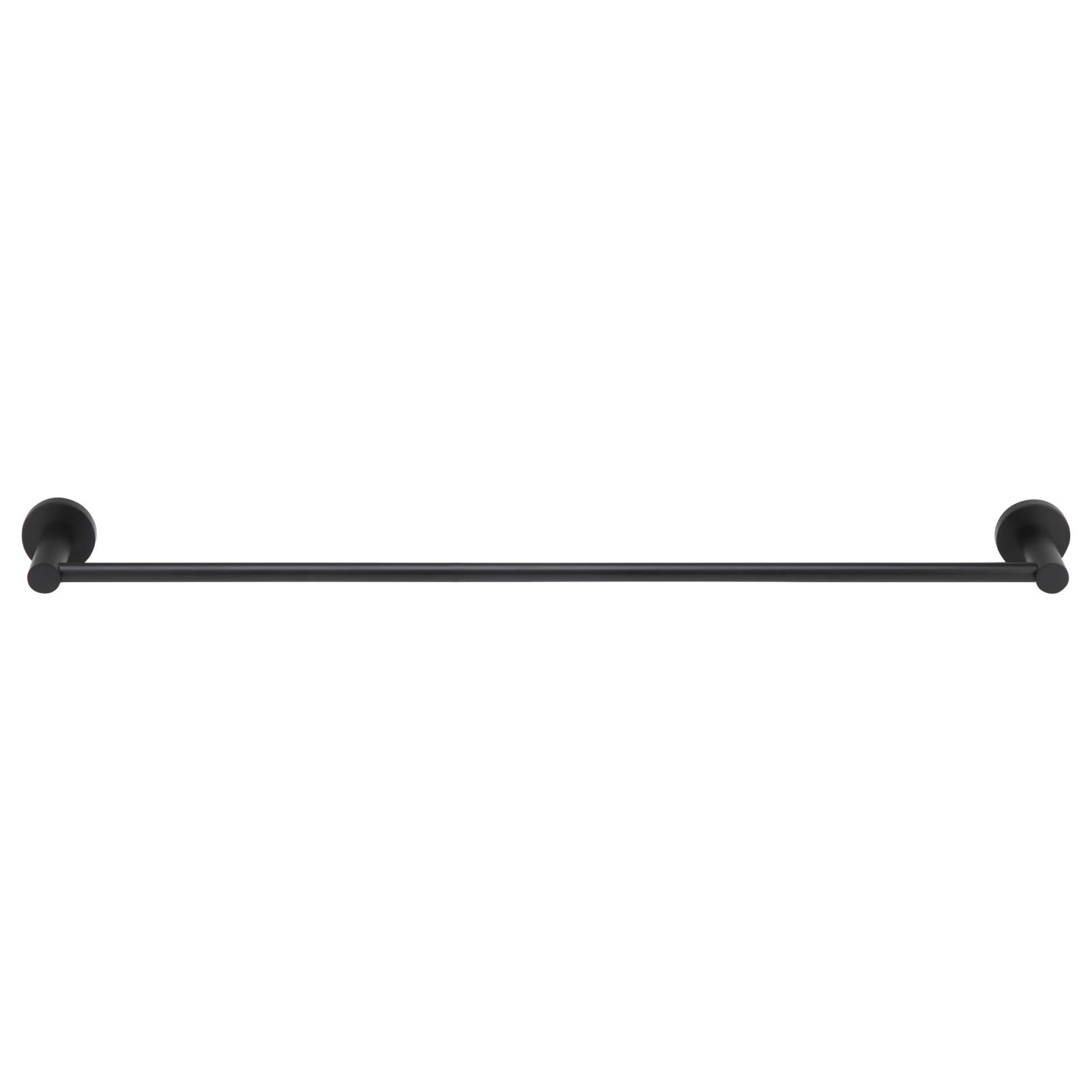 Round Single Towel Rail 600mm, Matte Black