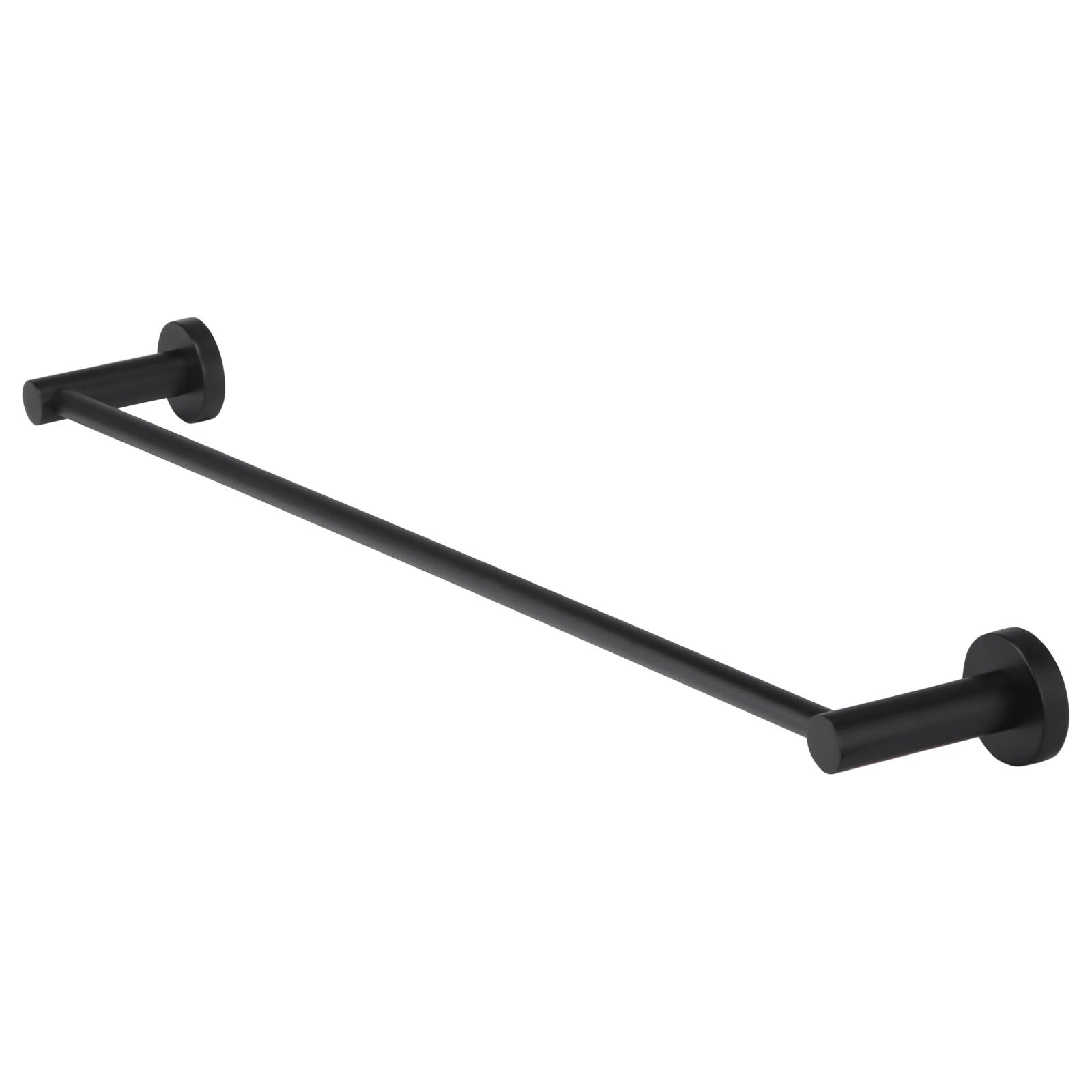 Round Single Towel Rail 600mm, Matte Black