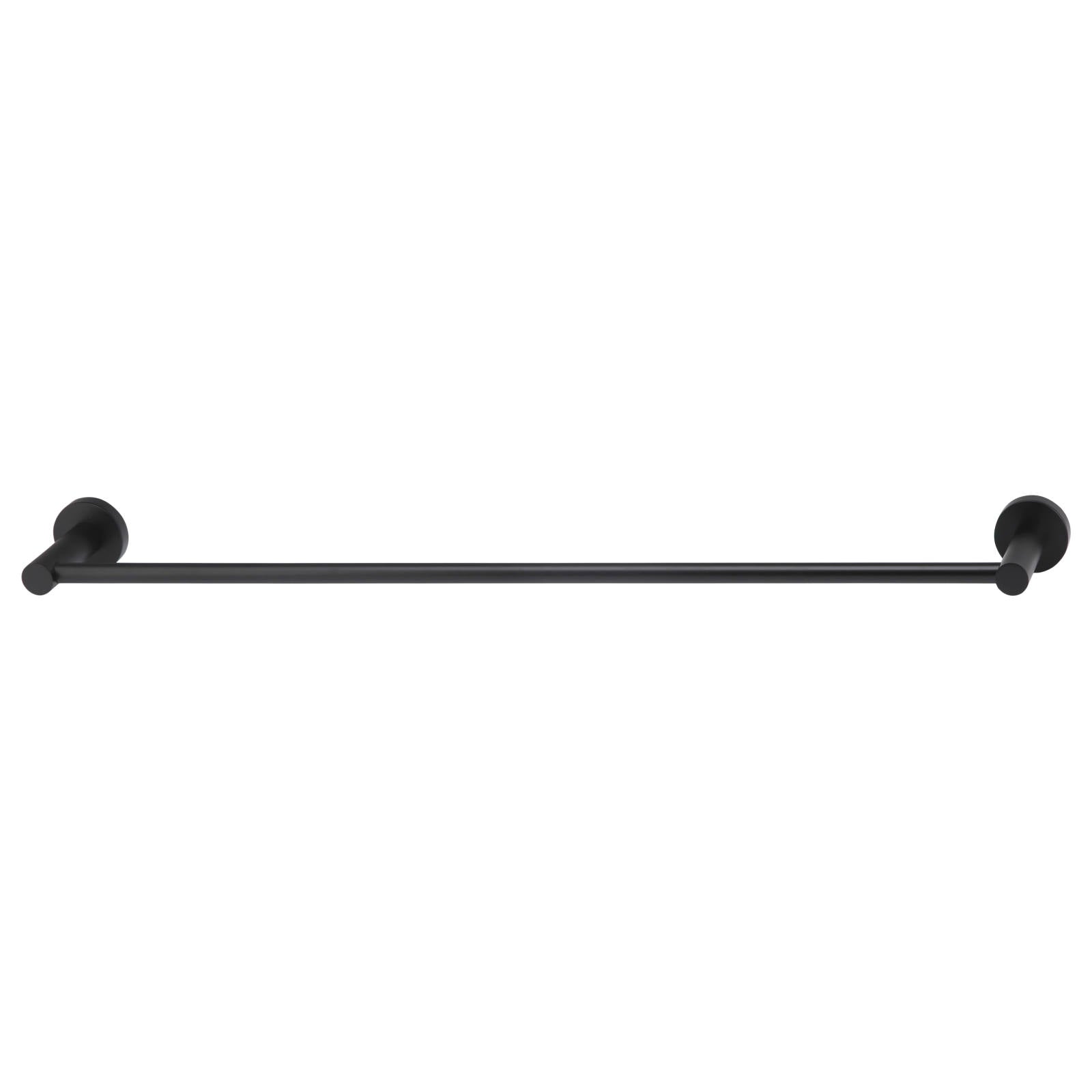 Round Single Towel Rail 600mm, Matte Black